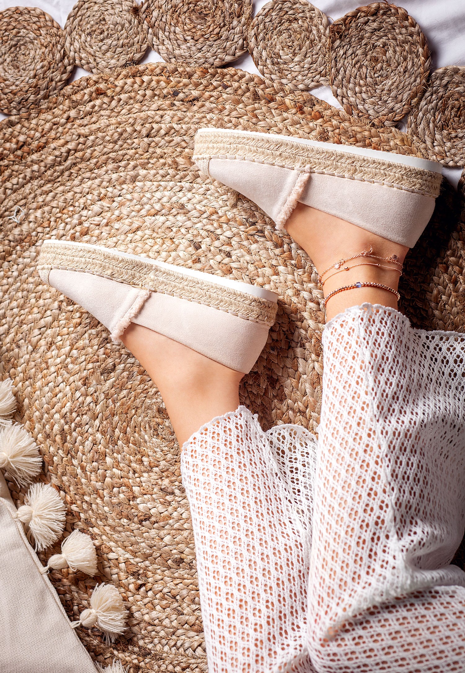 WJS beżowe lekkie espadryle damskie