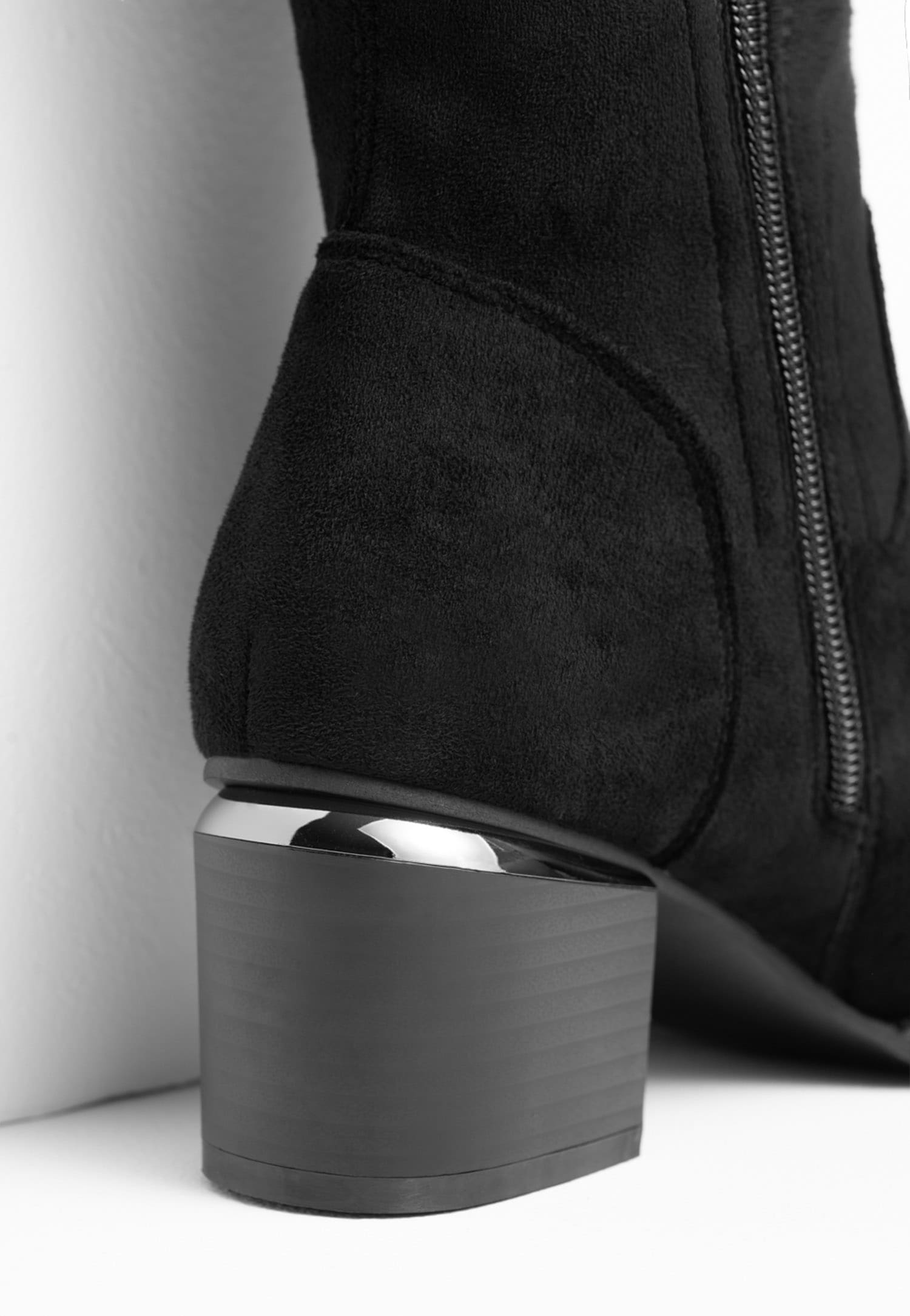 WJS czarne kozaki damskie na słupku