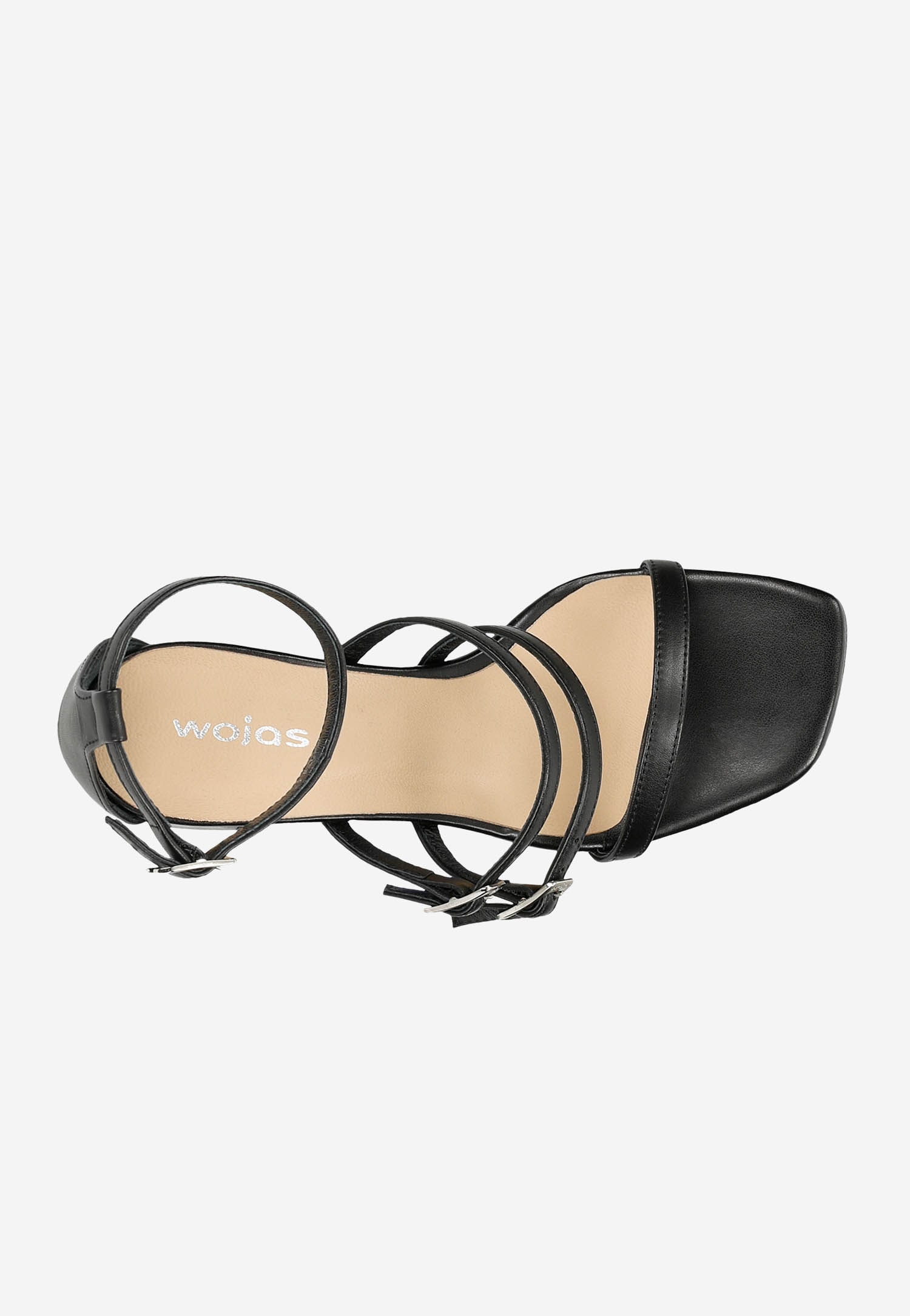 Uniwersalne czarne sandały damskie na obcasie