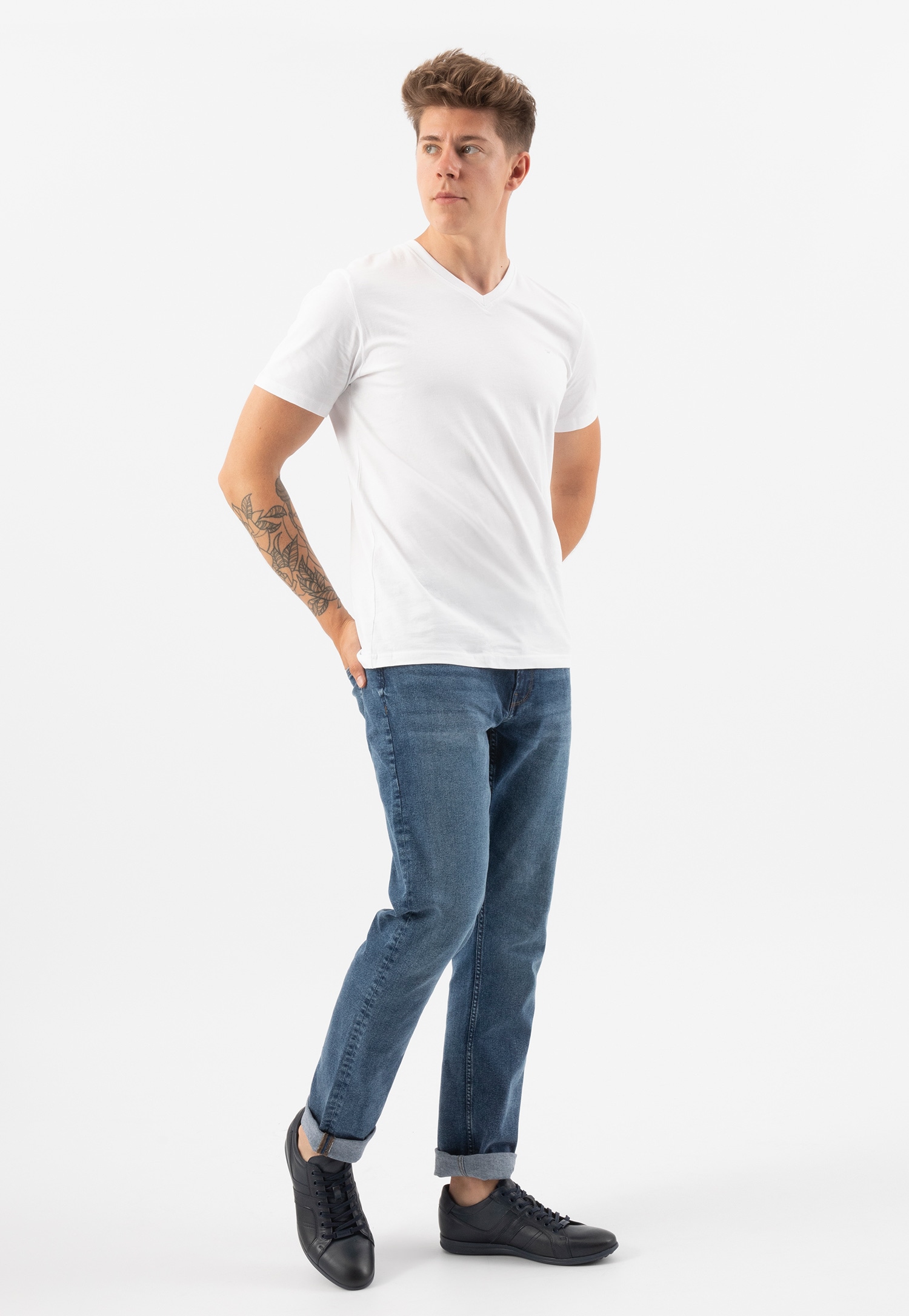 Brązowe sneakersy męskie wykonane ze skóry licowej