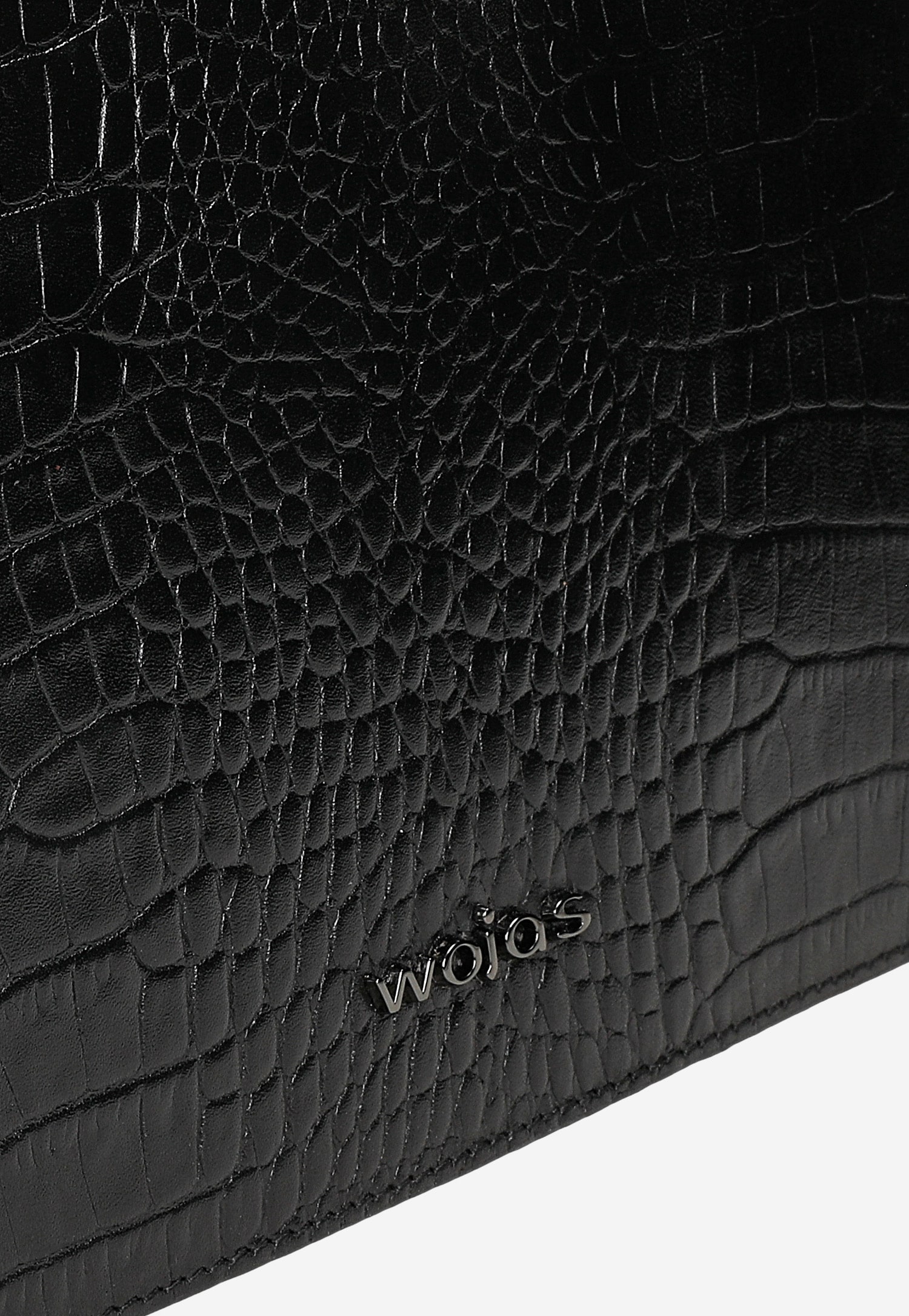 Mała czarna torebka damska z tłoczonej skóry licowej