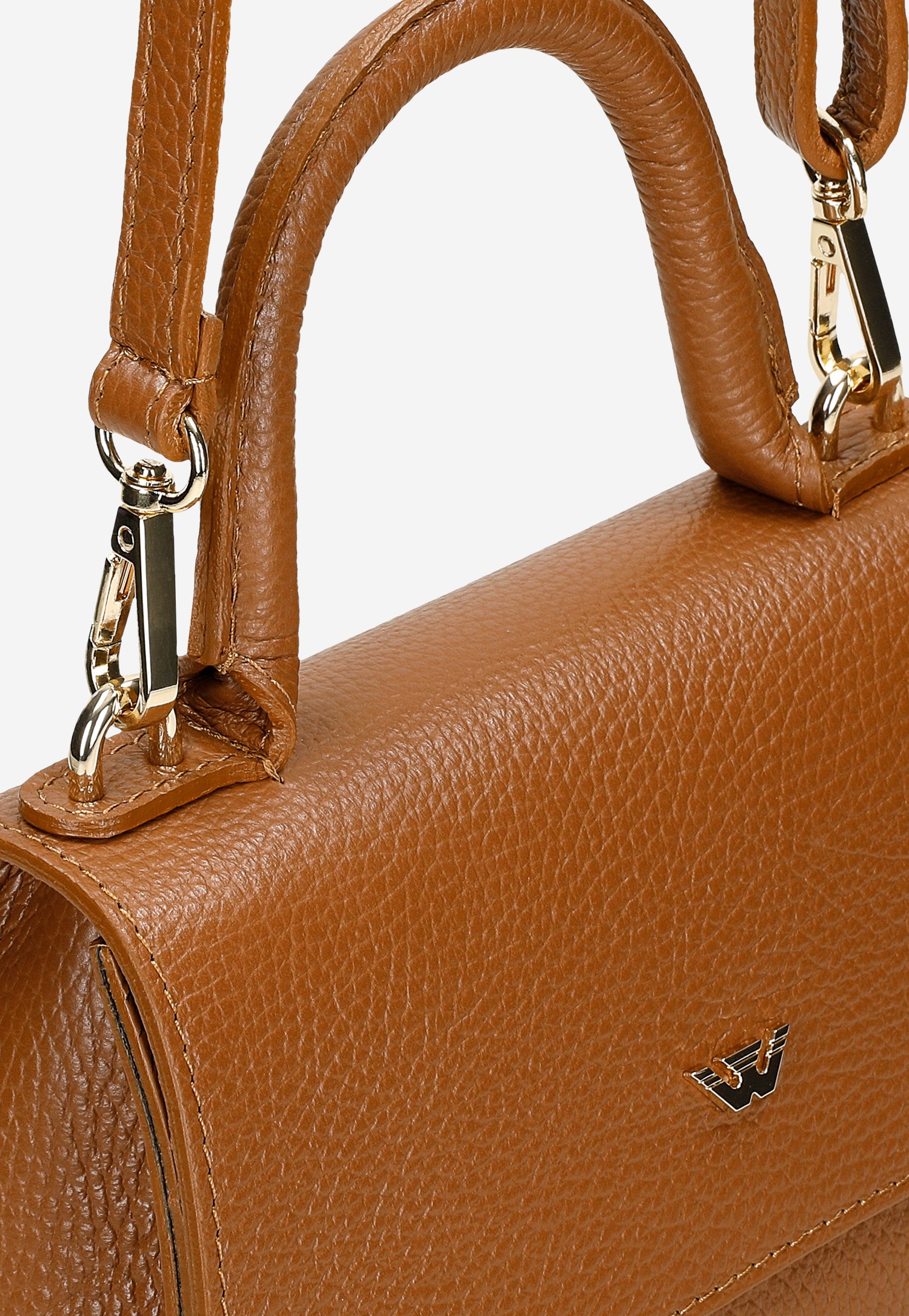 Jasnobrązowa torebka typu kuferek