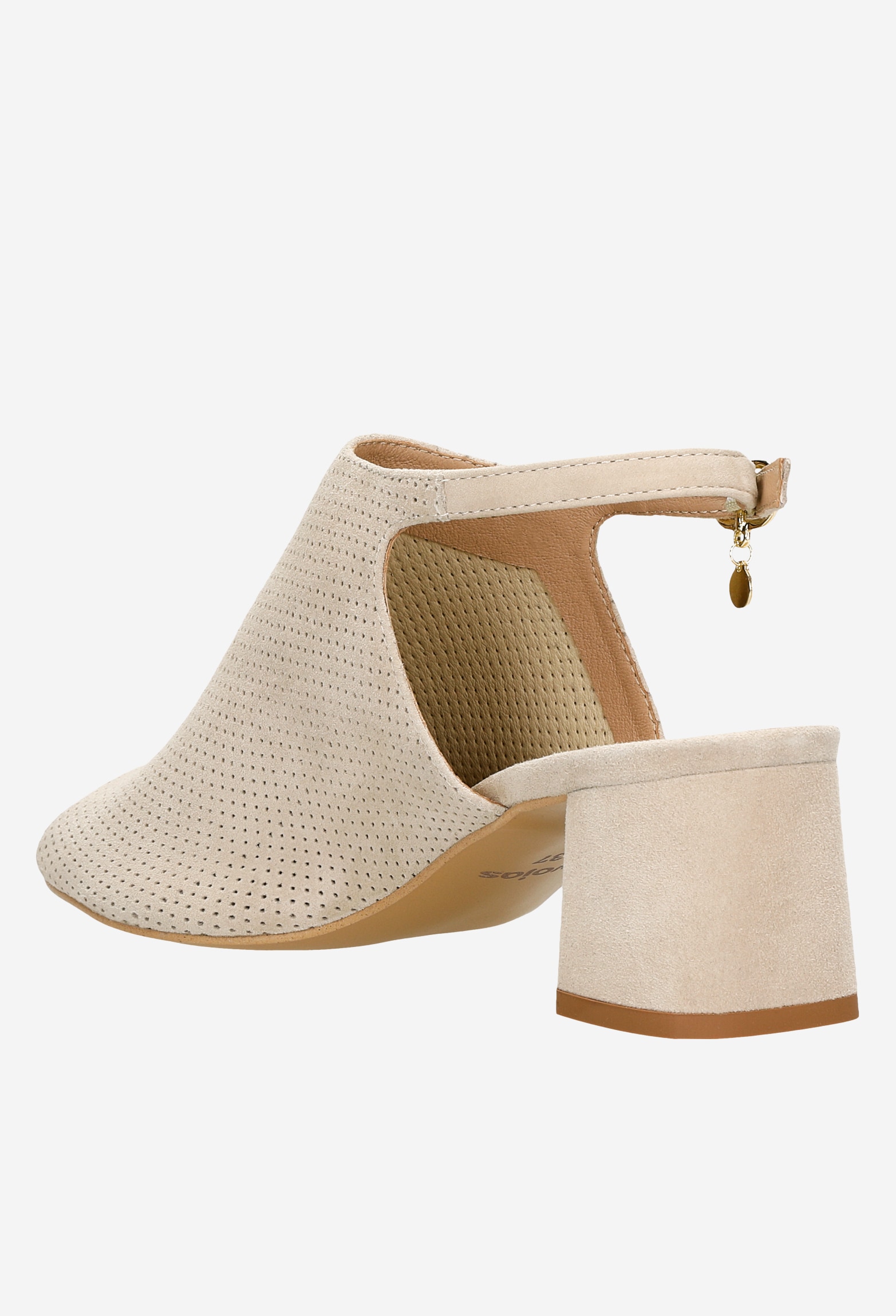 Beżowe sandały damskie na obcasie