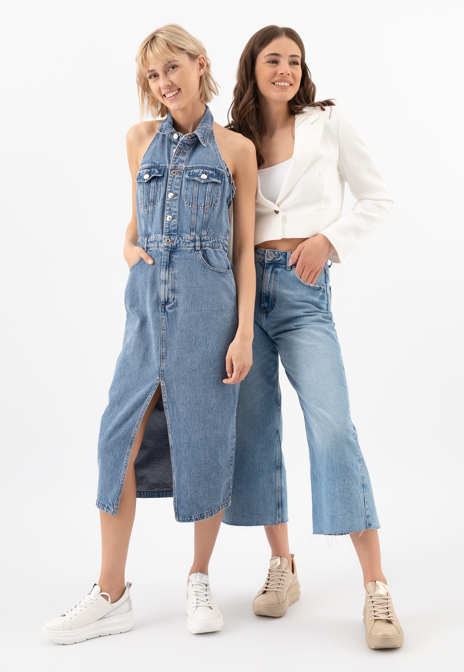 Białe sneakersy damskie ze srebrnymi wstawkami