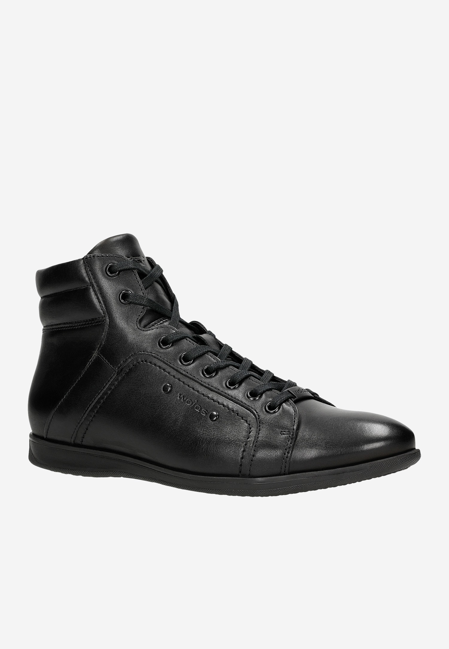 Czarne trzewiki męskie sneakersy skórzane