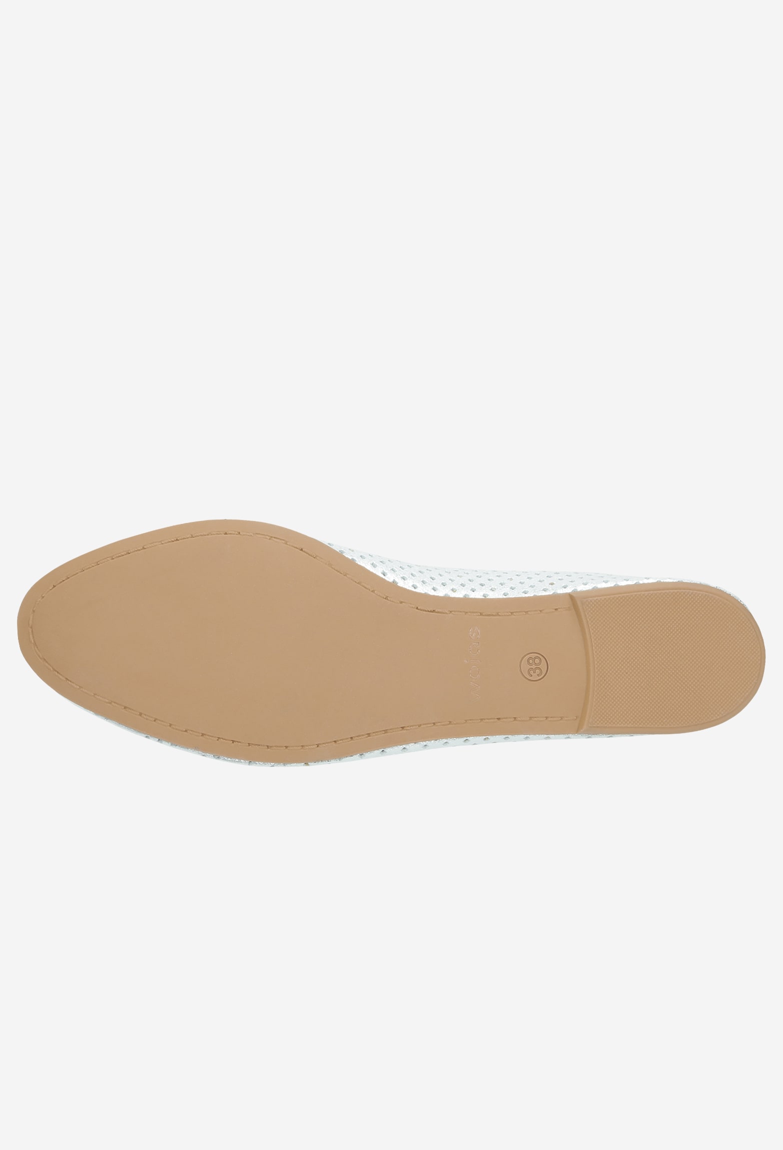 Ażurowe baleriny damskie srebrne