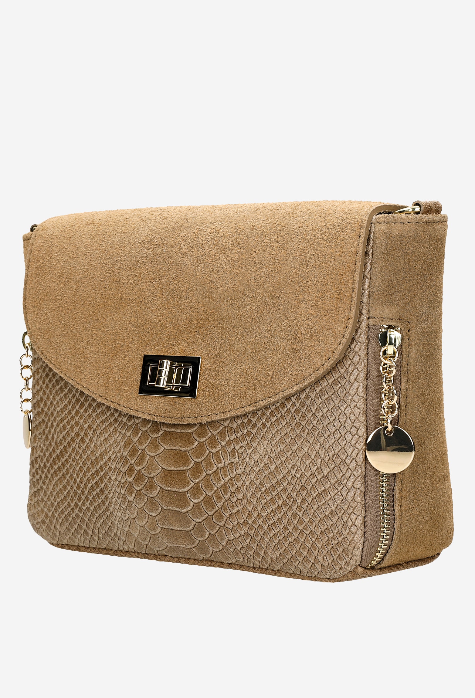 Ciemnobrązowa torebka damska z ciekawą fakturą