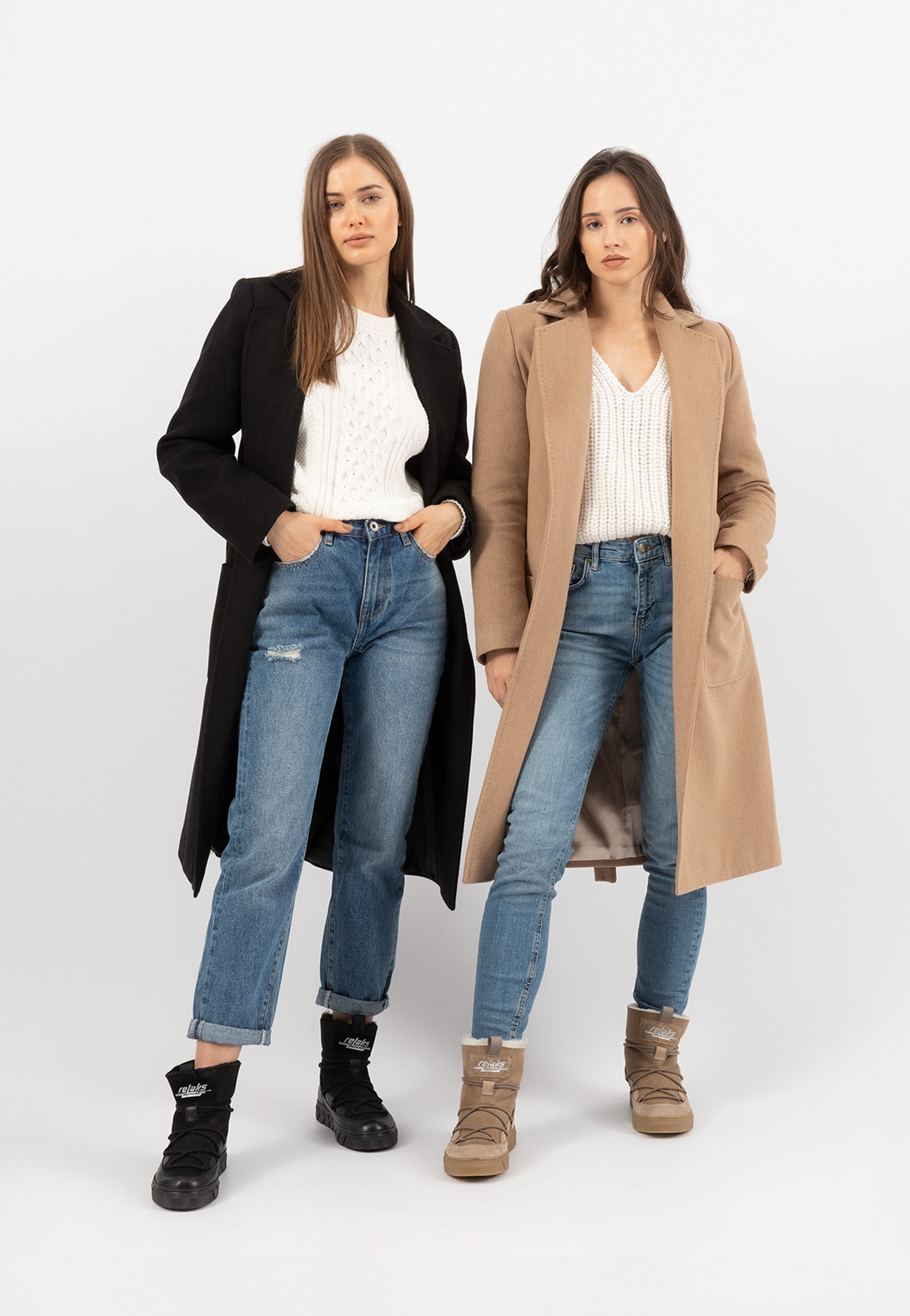 RELAKS beżowy płaszcz damski