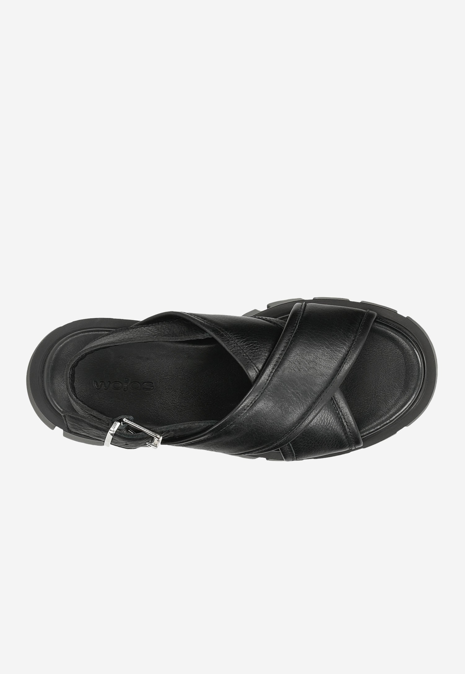 Czarne masywne sandały damskie na platformie