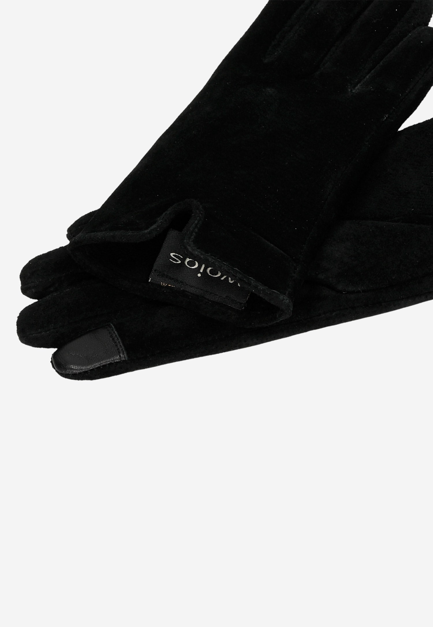 Czarne rękawiczki damskie z dwoiny welurowej