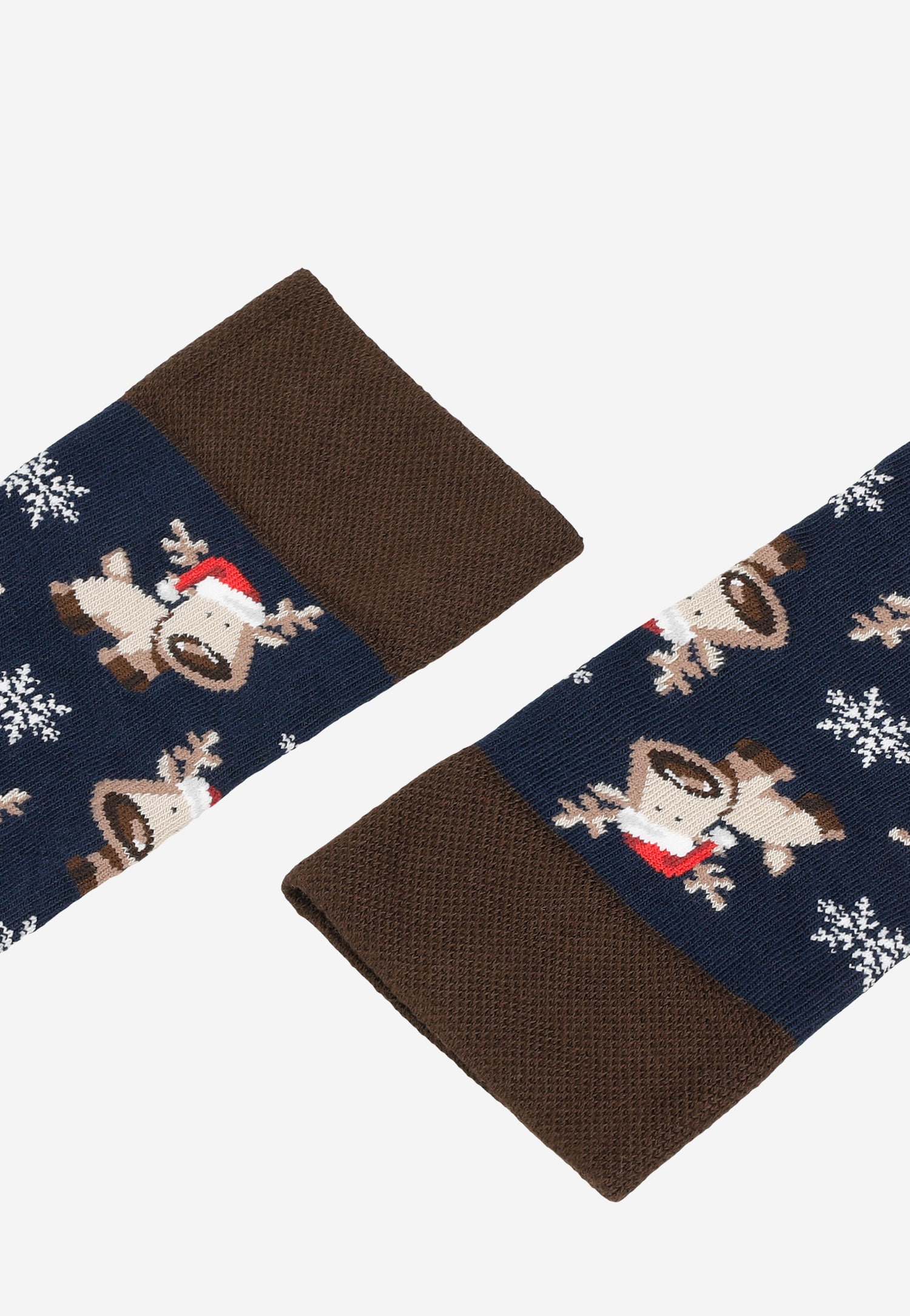 Granatowe skarpety w świąteczny motyw reniferów