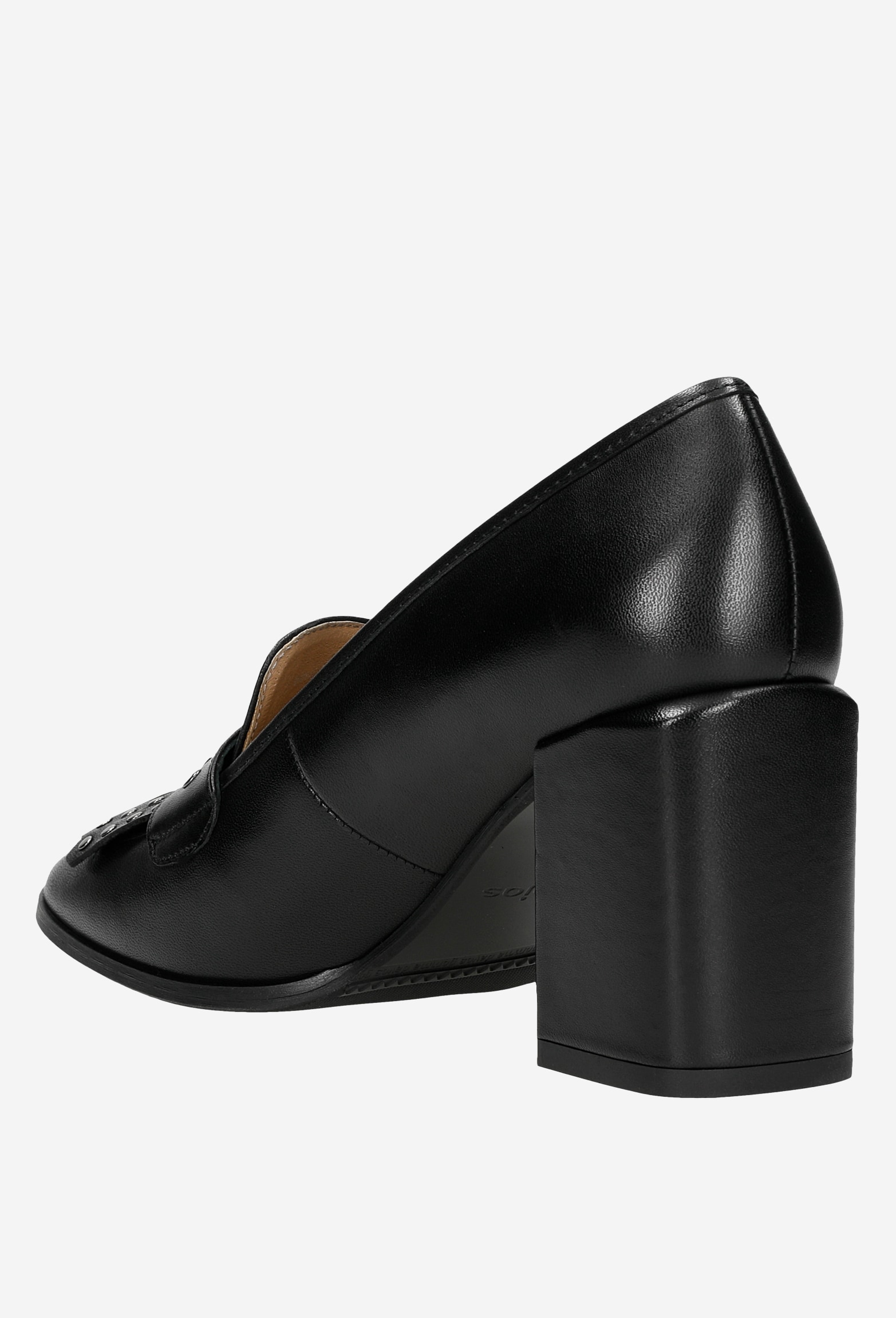 Czarne mokasyny damskie na słupku