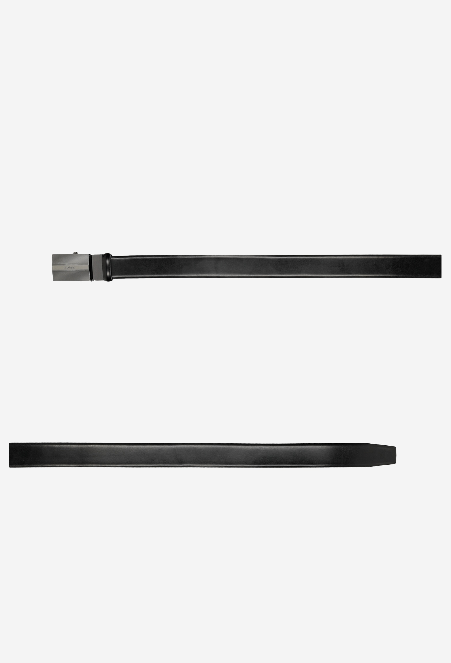 Brązowy skórzany pasek męski z pełną klamrą