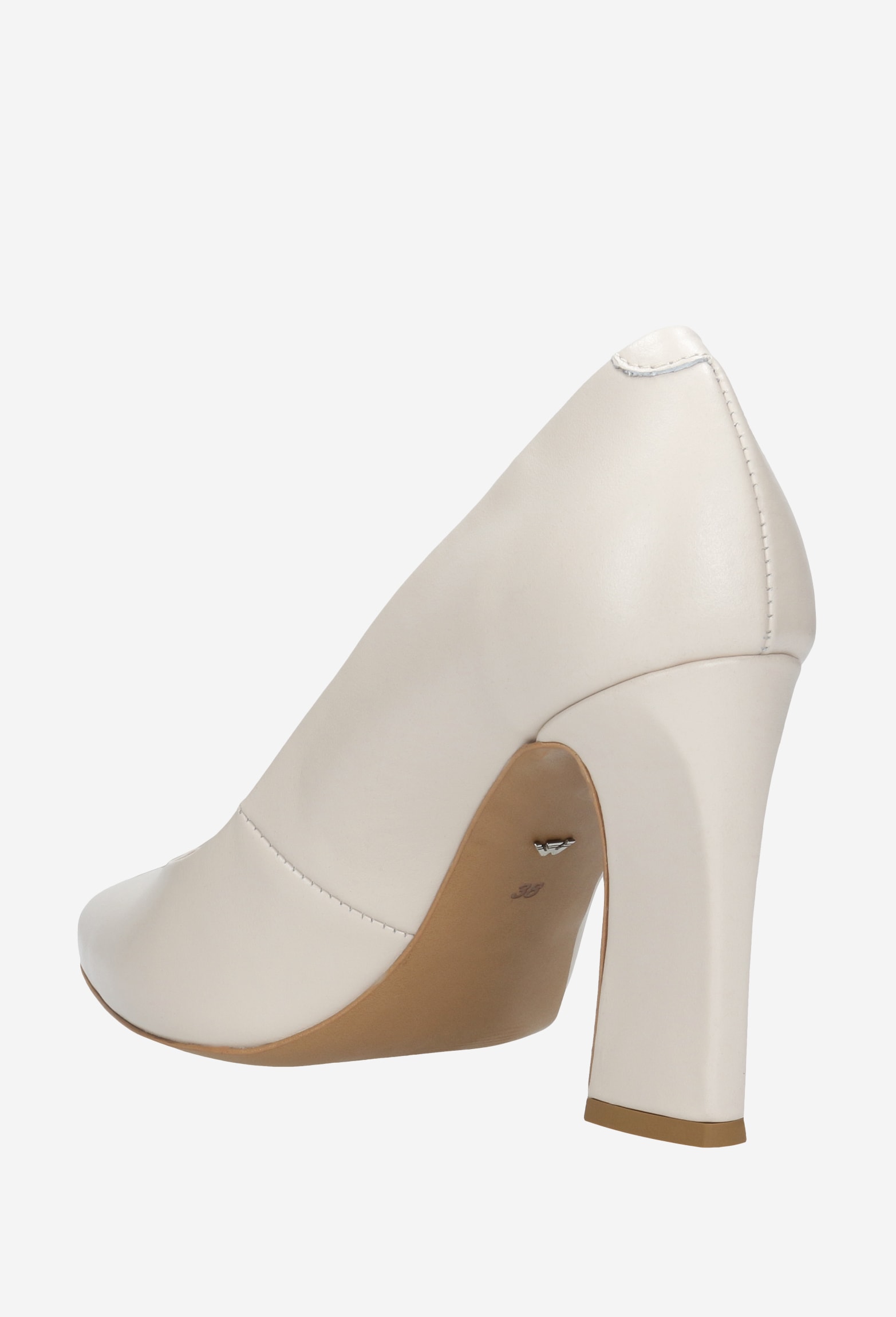 Eleganckie beżowe czółenka na słupku