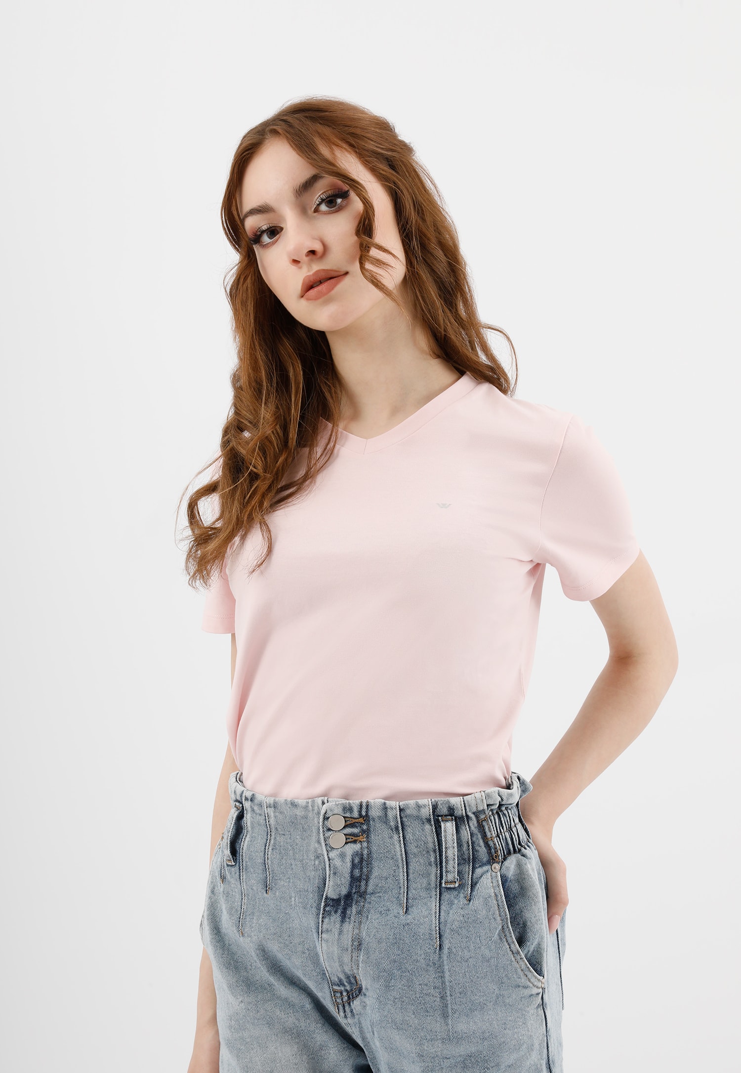 Jasnoniebieska bawełniana koszulka damska