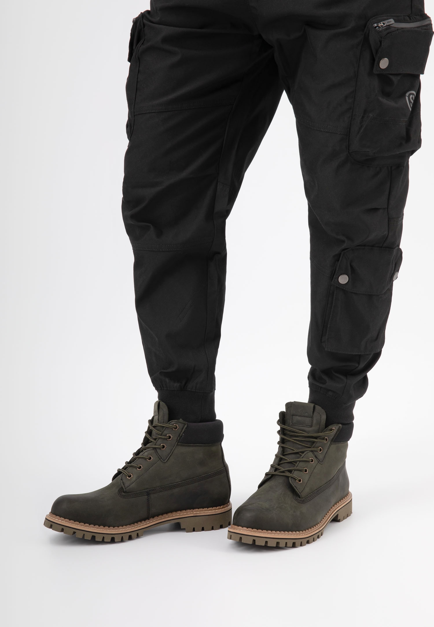 Brązowe sznurowane workery męskie