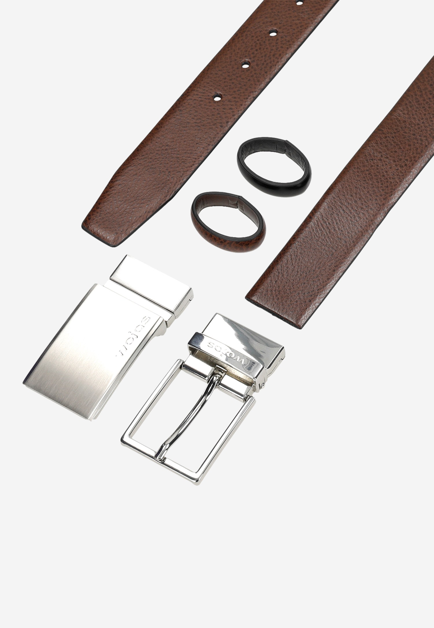 Zestaw prezentowy 4w1 dwustronny pasek z dwiema wymiennymi klamrami