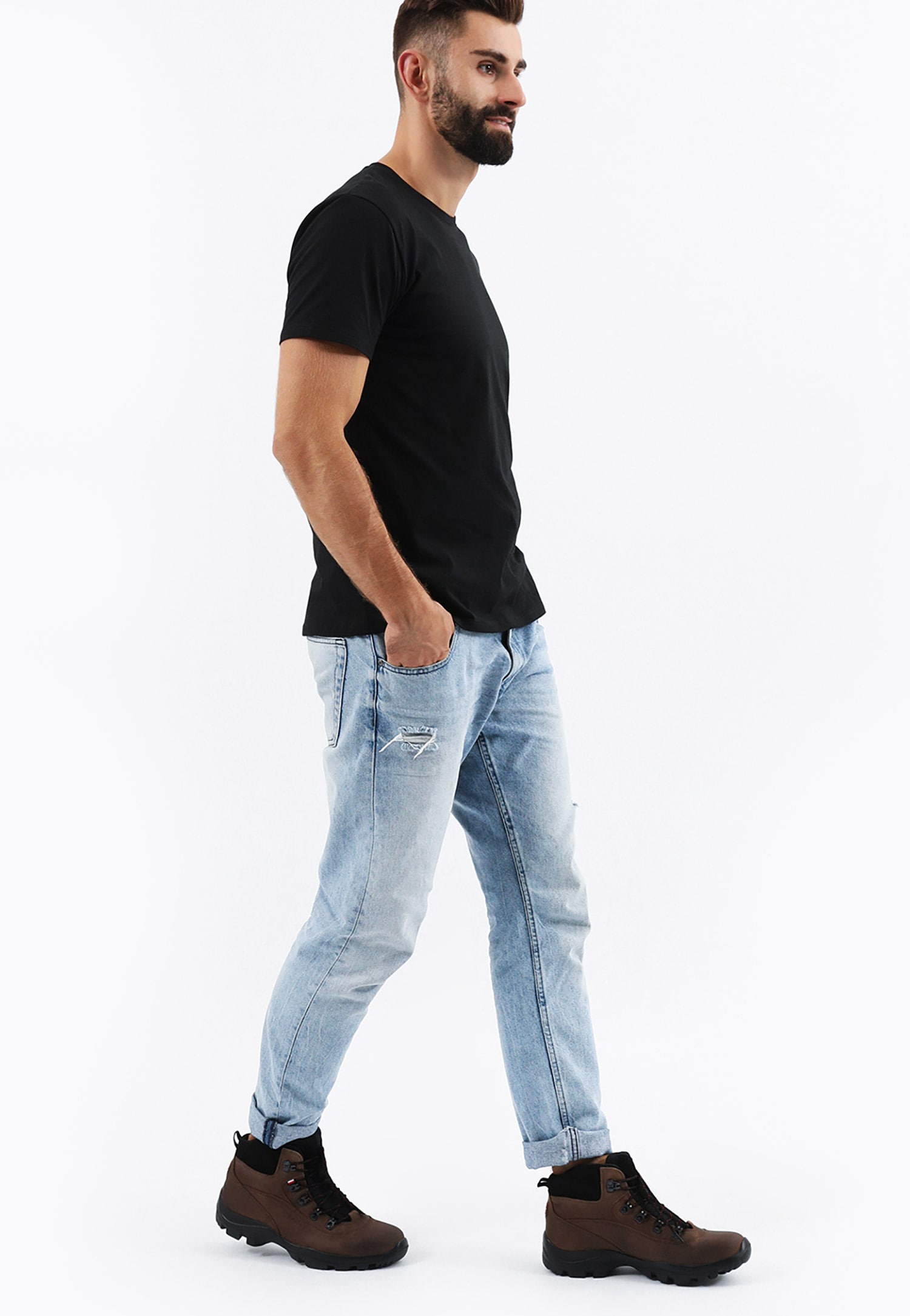 Brązowe męskie trzewiki trekkingowe