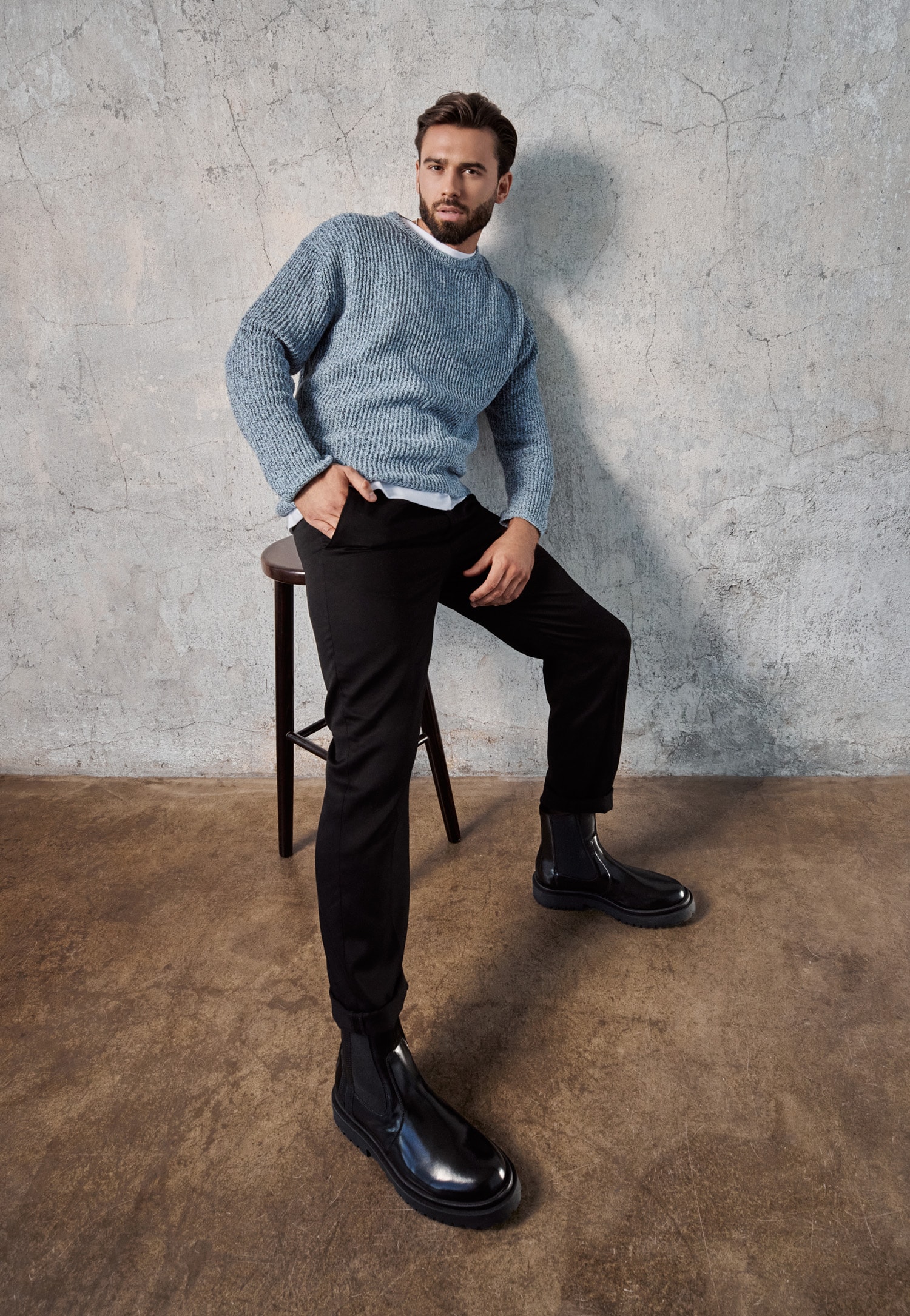 Czarne lakierowane botki męskie sztyblety