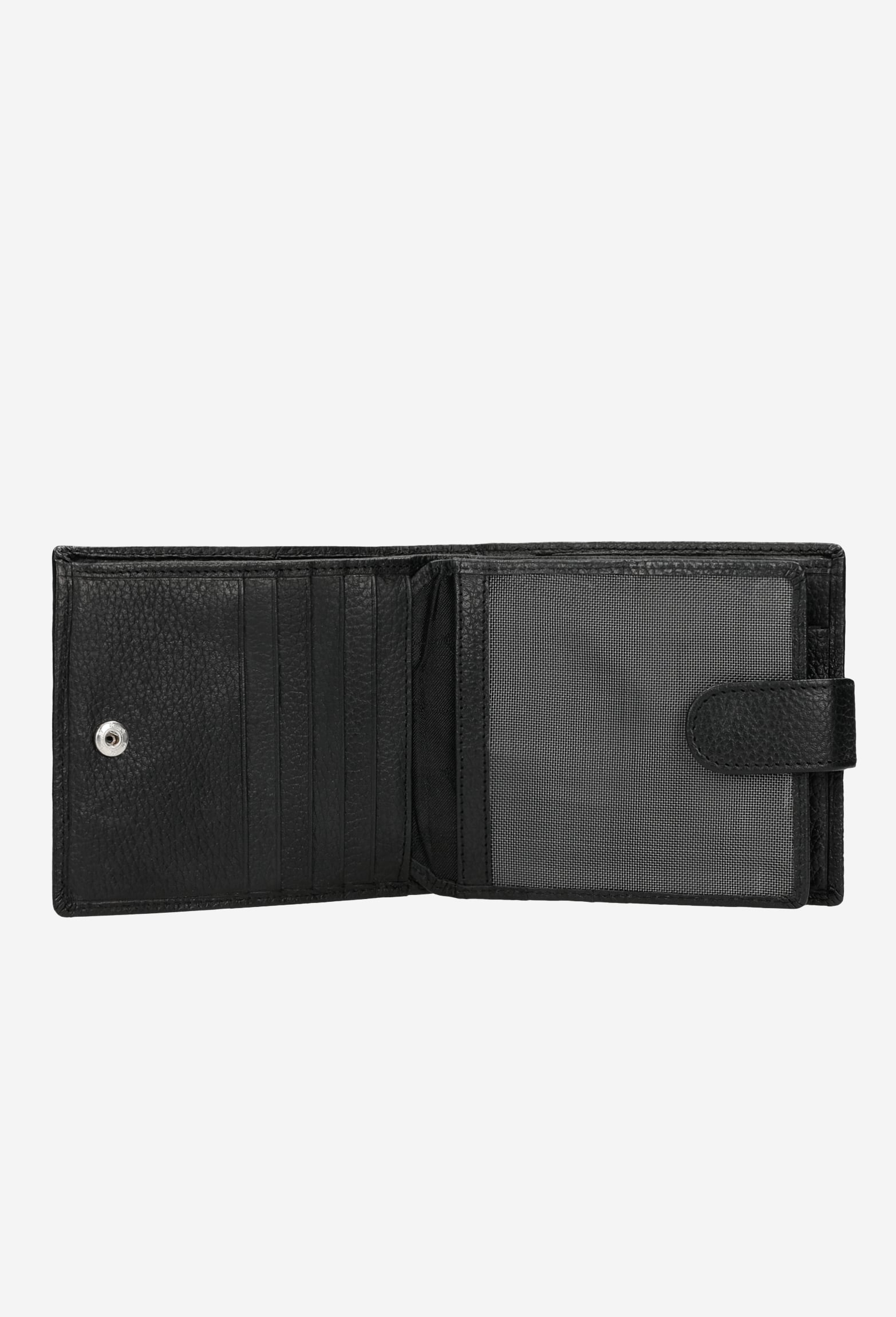 Czarny portfel męski ze skóry licowej