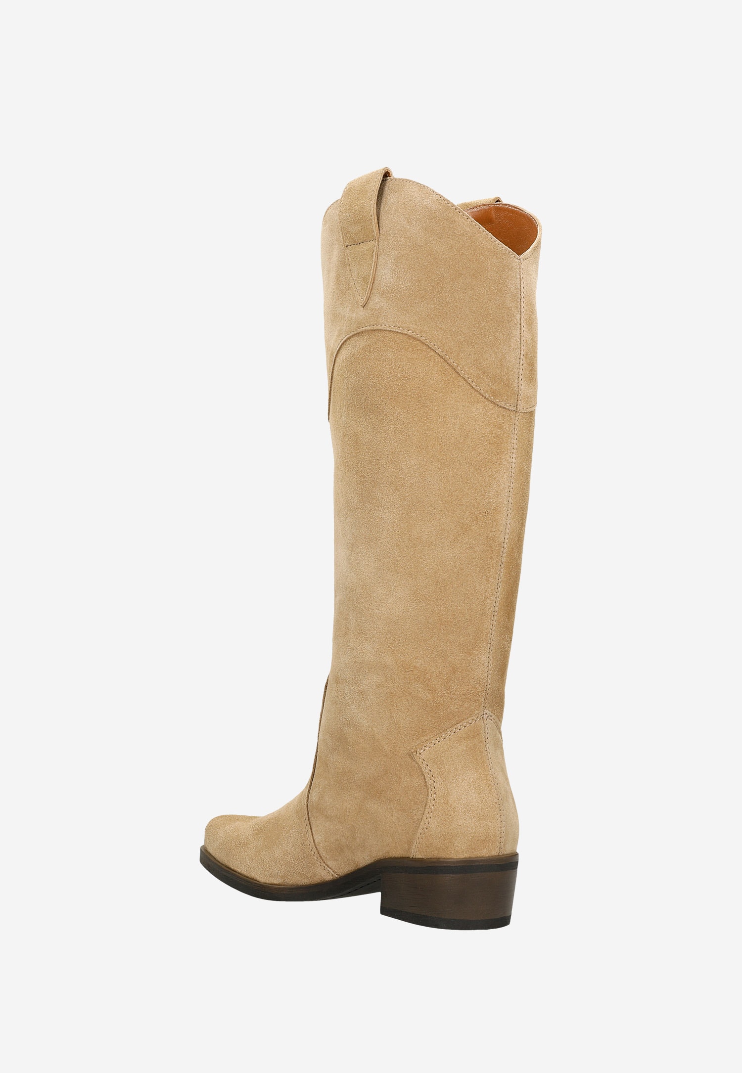 Beżowe kozaki damskie typu kowbojki