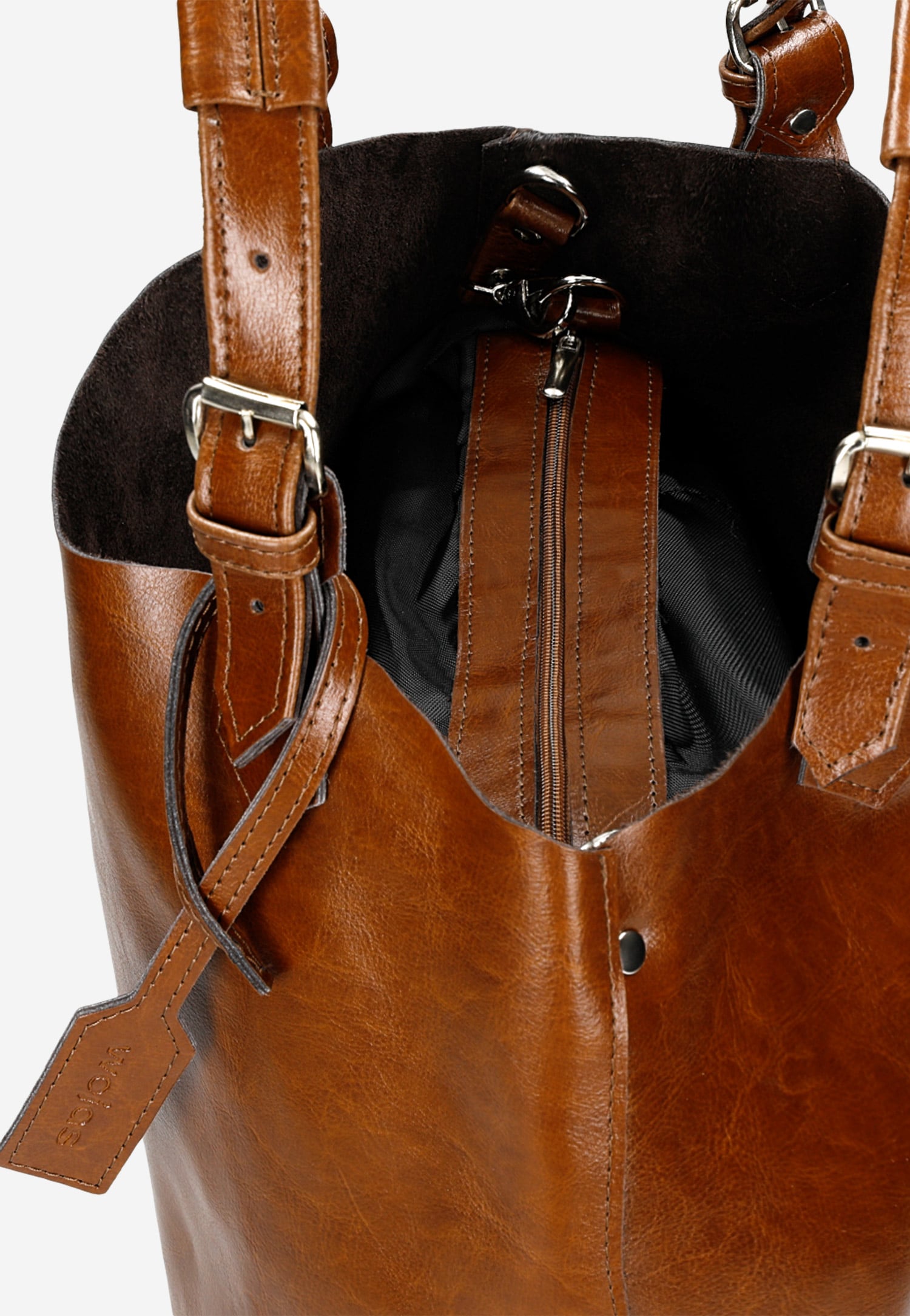 Duża brązowa shopperka damska