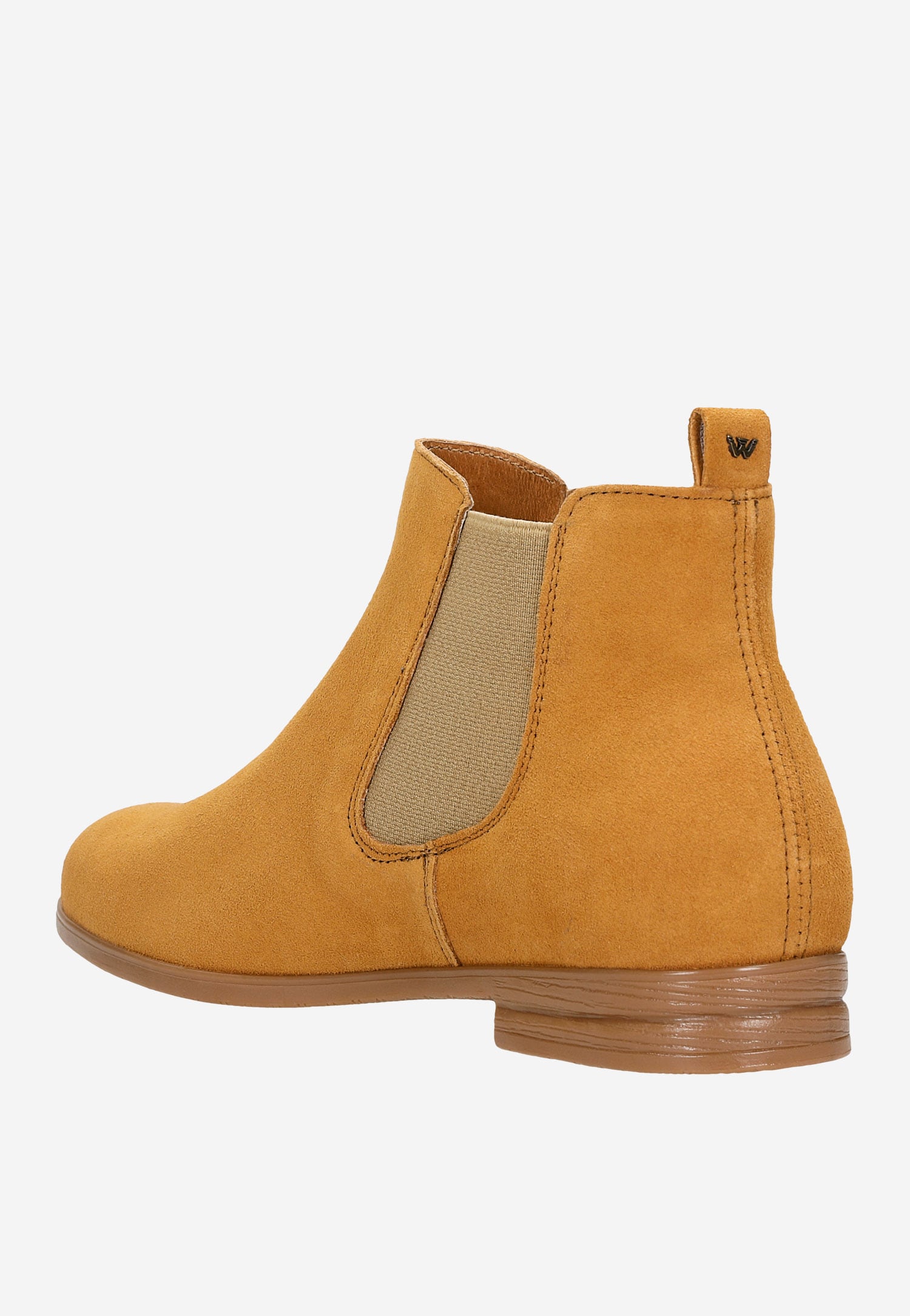 Beżowe sztyblety damskie z dwoiny welurowej