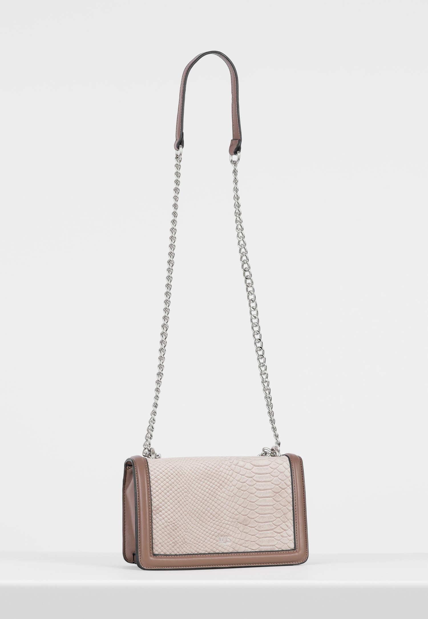 WJS beżowa torebka damska z ciemniejszą obramówką