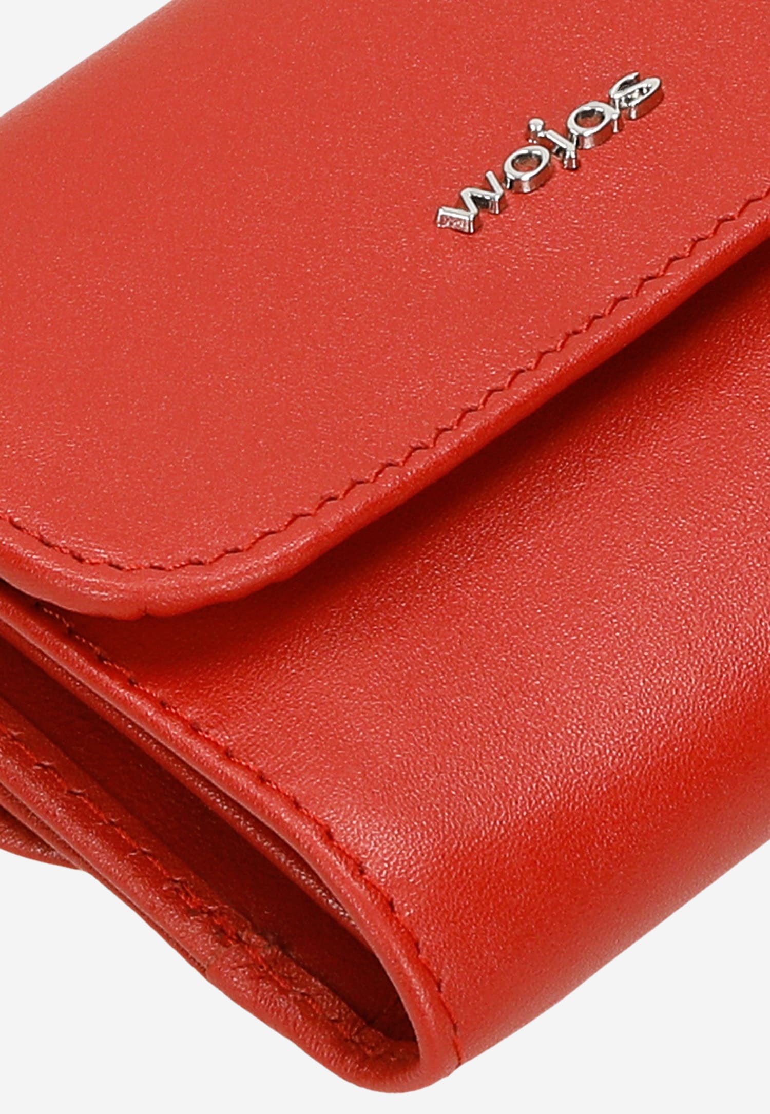 Mały czerwony portfel damski ze skóry licowej