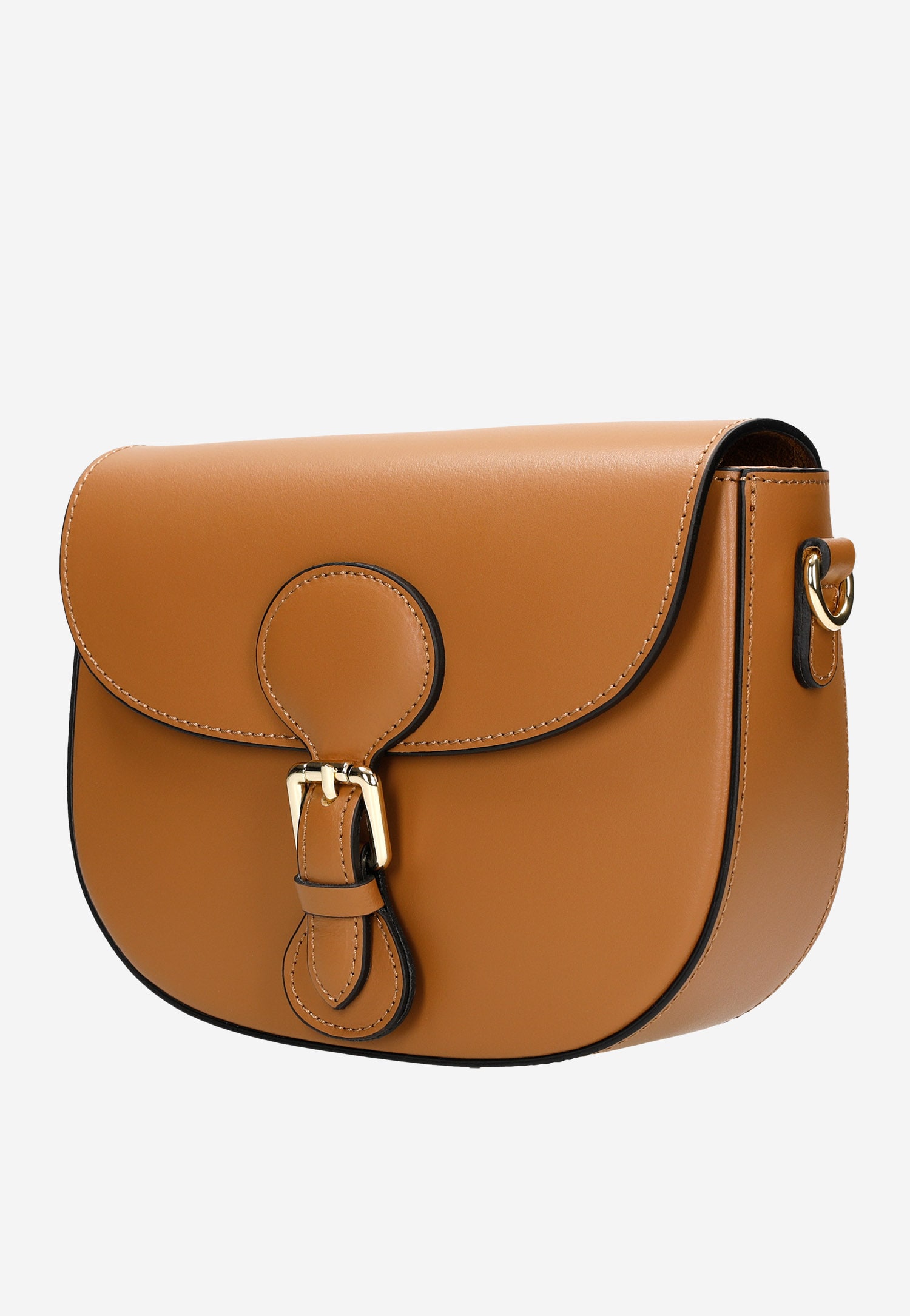 Brązowa skórzana torebka damska saddle bag