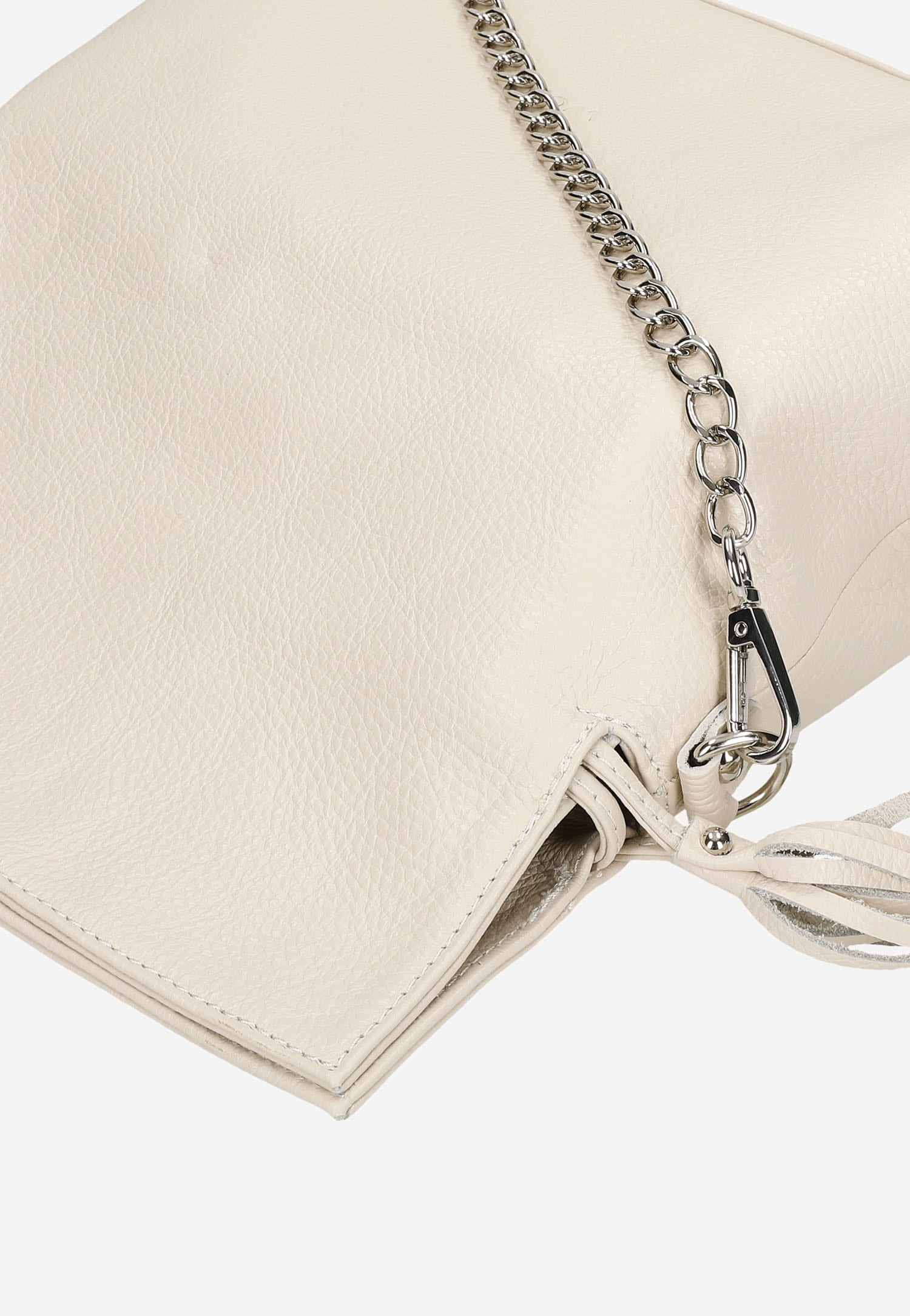 Skórzana beżowa torebka damska