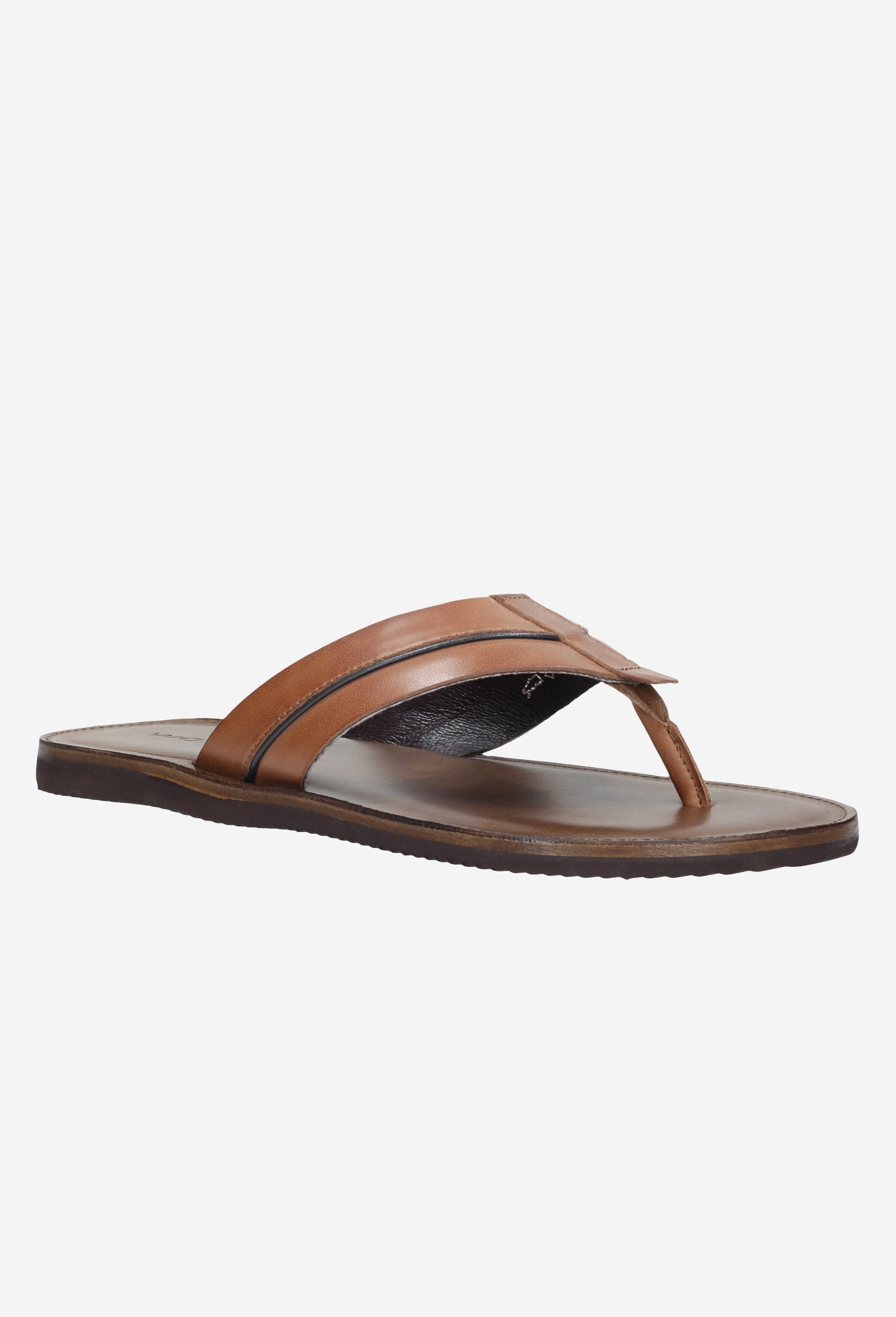 Brązowe klapki męskie na płaskiej podeszwie