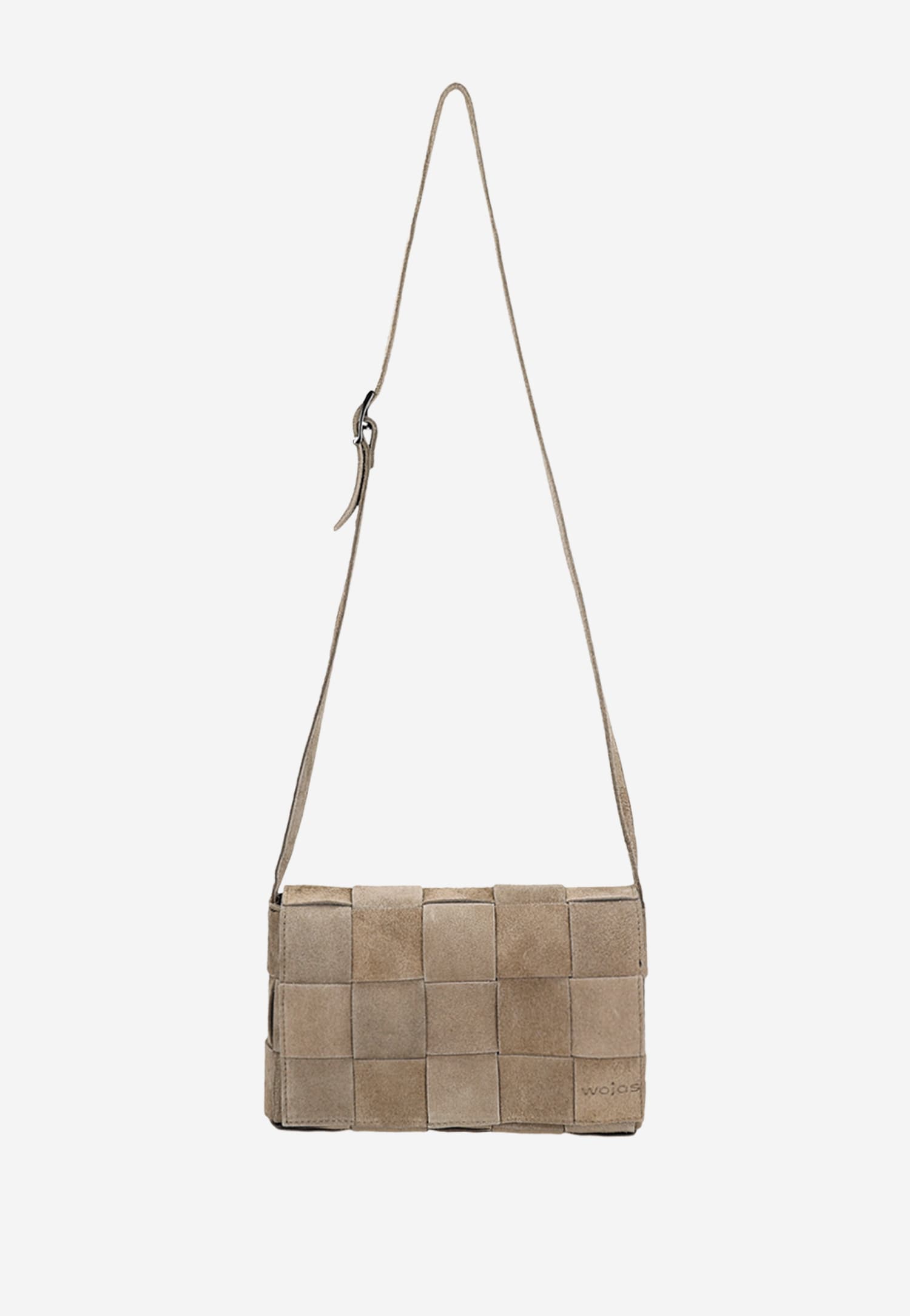 Beżowa przeplatana torebka skórzana