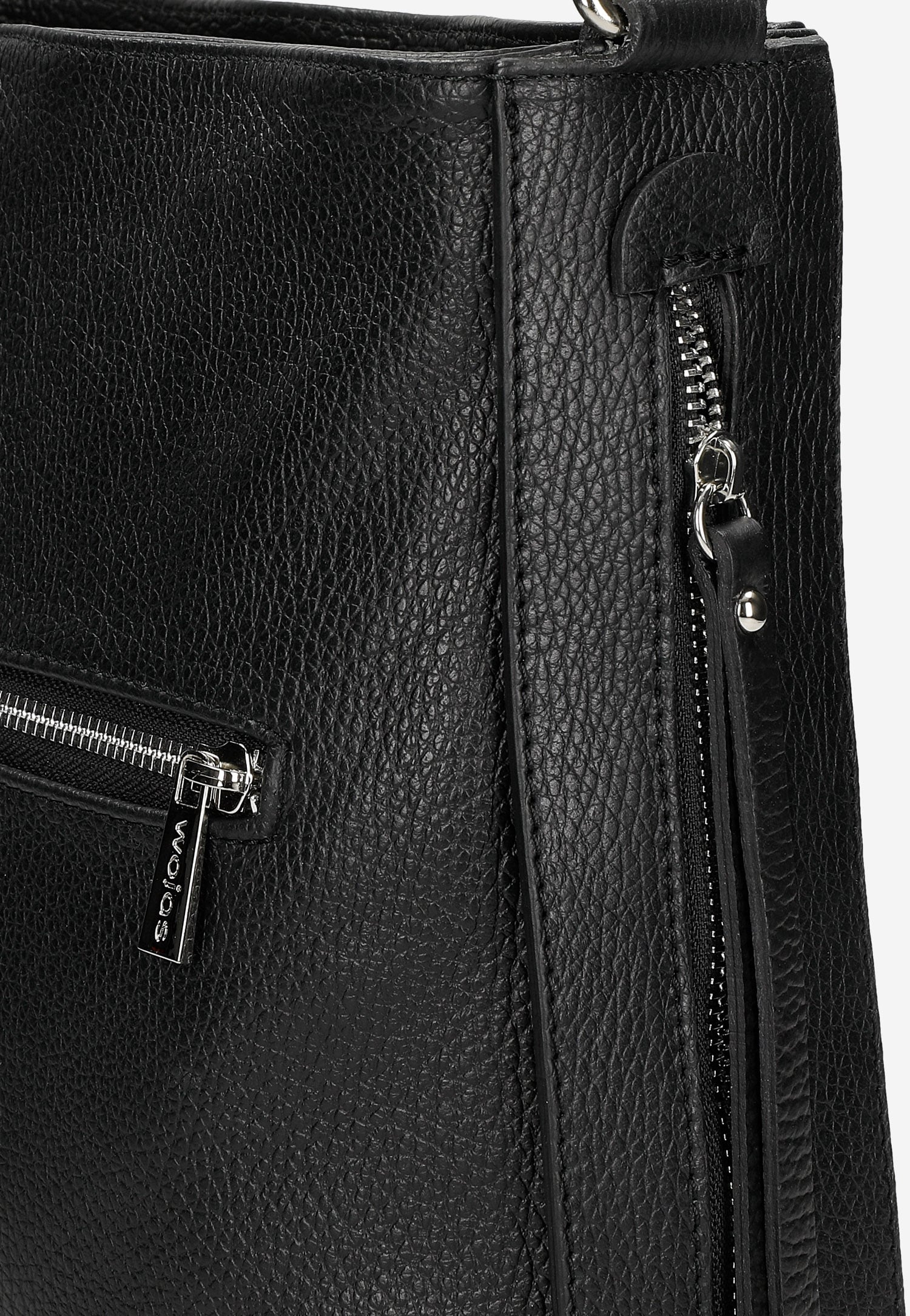 Beżowa skórzana torebka damska crossbody