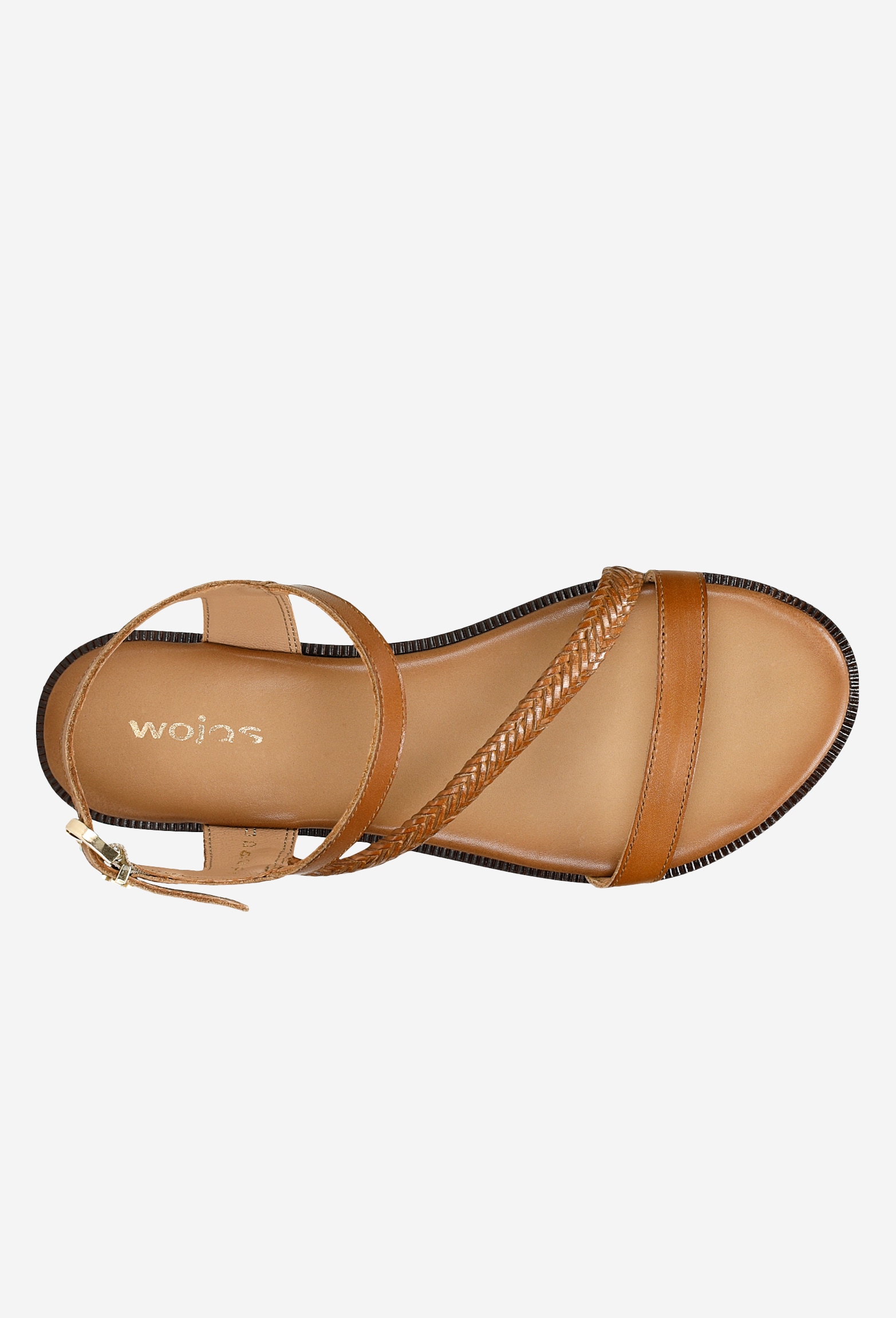 Złote sandały damskie na płaskiej podeszwie