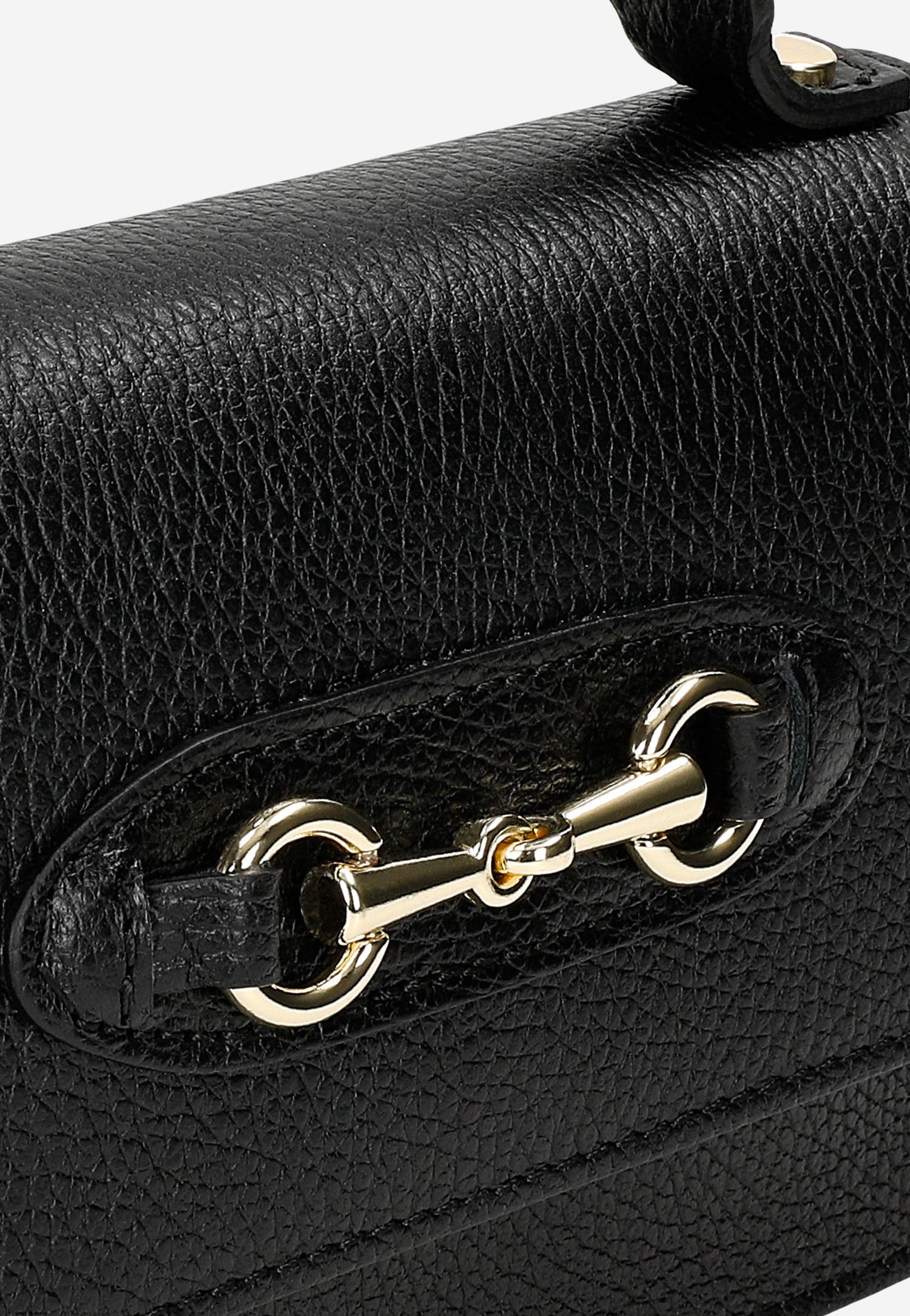 Czarna modowa torebka damska ze złotymi elementami