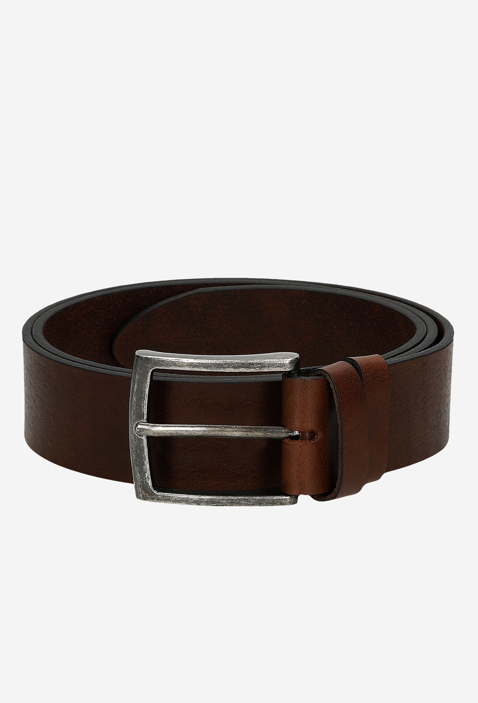 Brązowy pasek męski wykonany z gładkiej skóry licowej