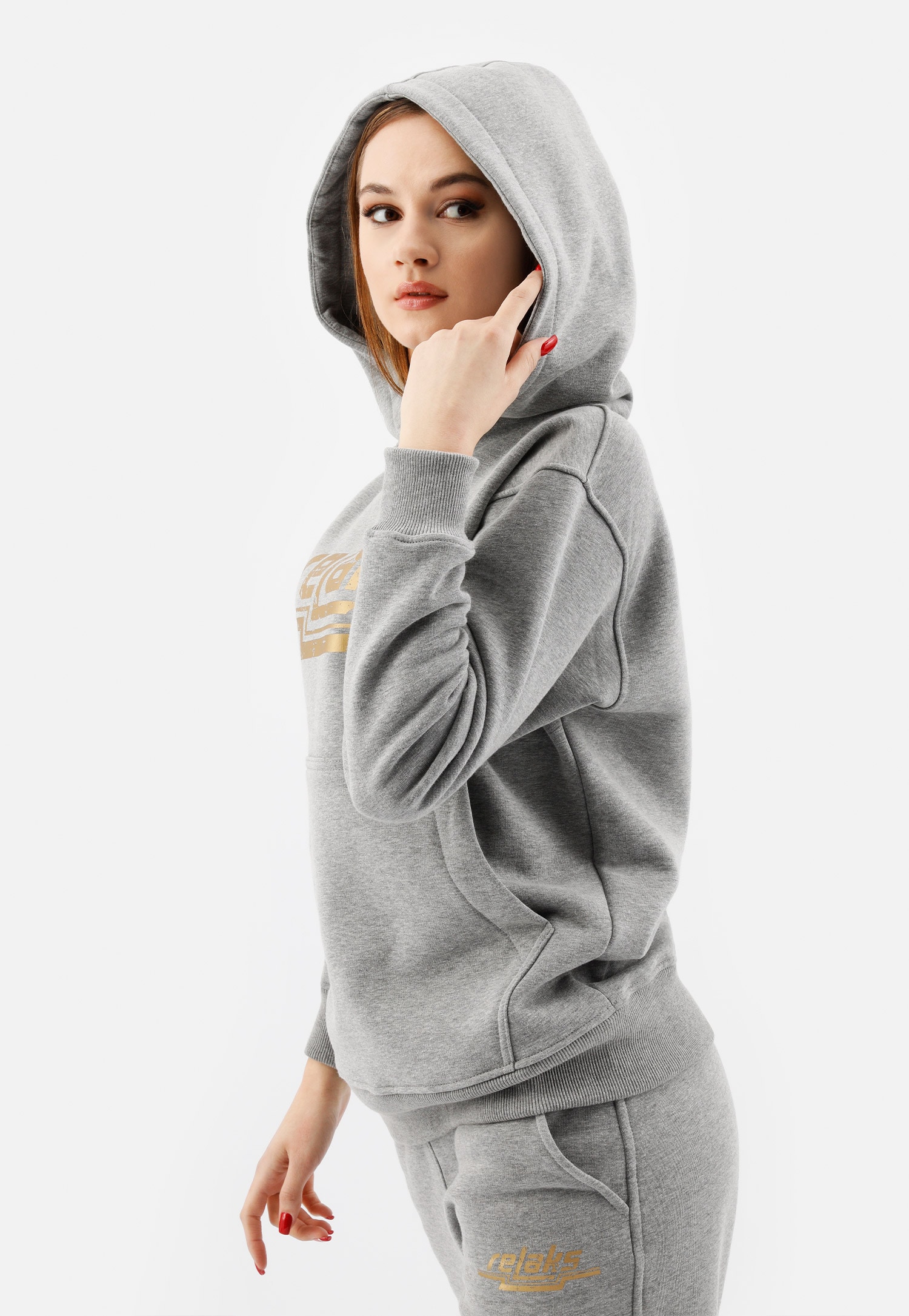 Czarna bluza damska z kapturem RELAKS