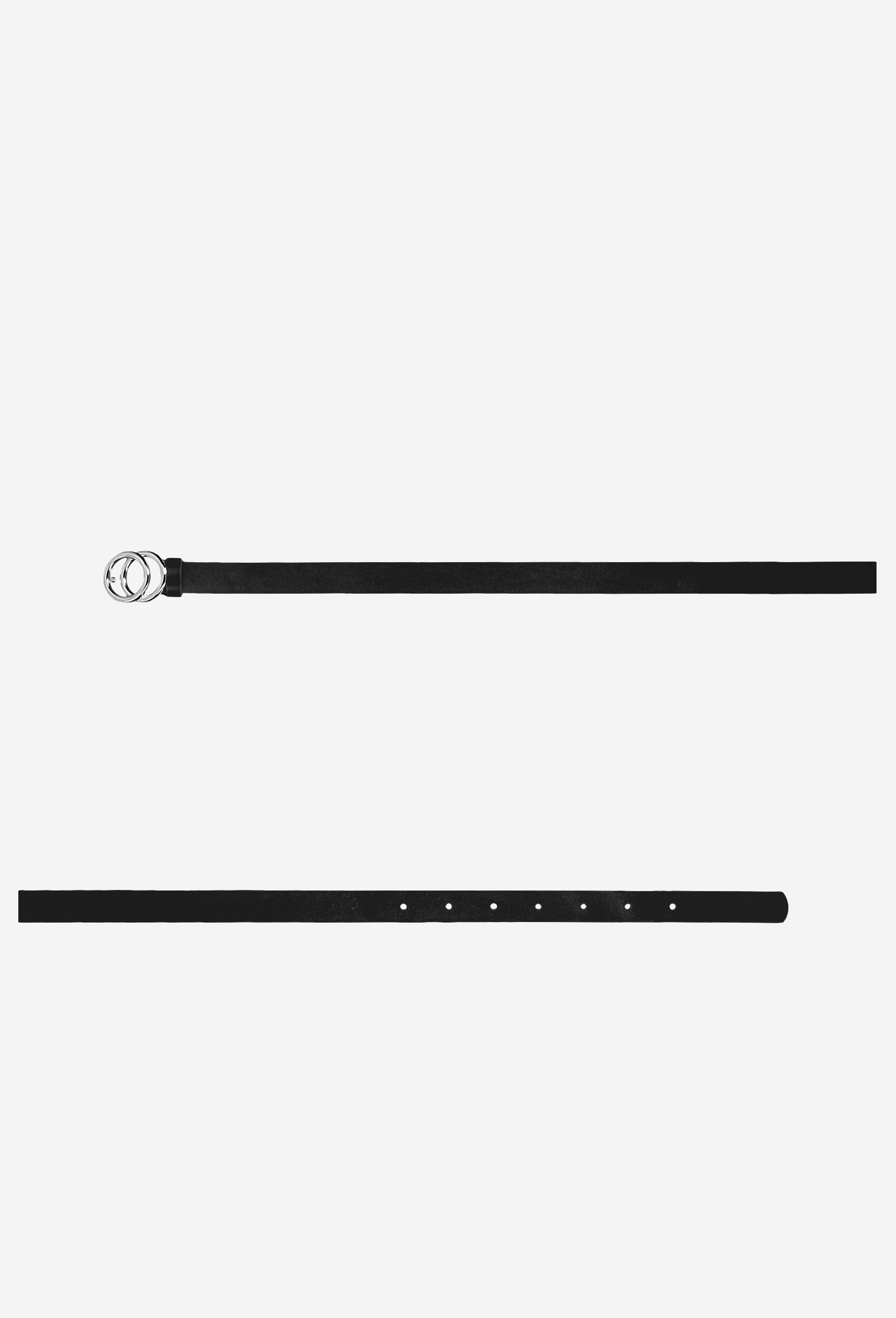 Czarny pasek damski ze srebną klamrą