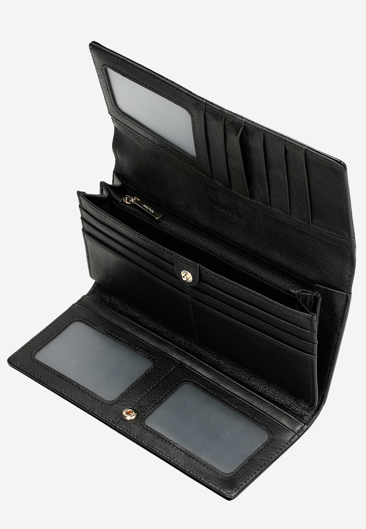 Duży bordowy portfel damski ze skóry lakierowanej