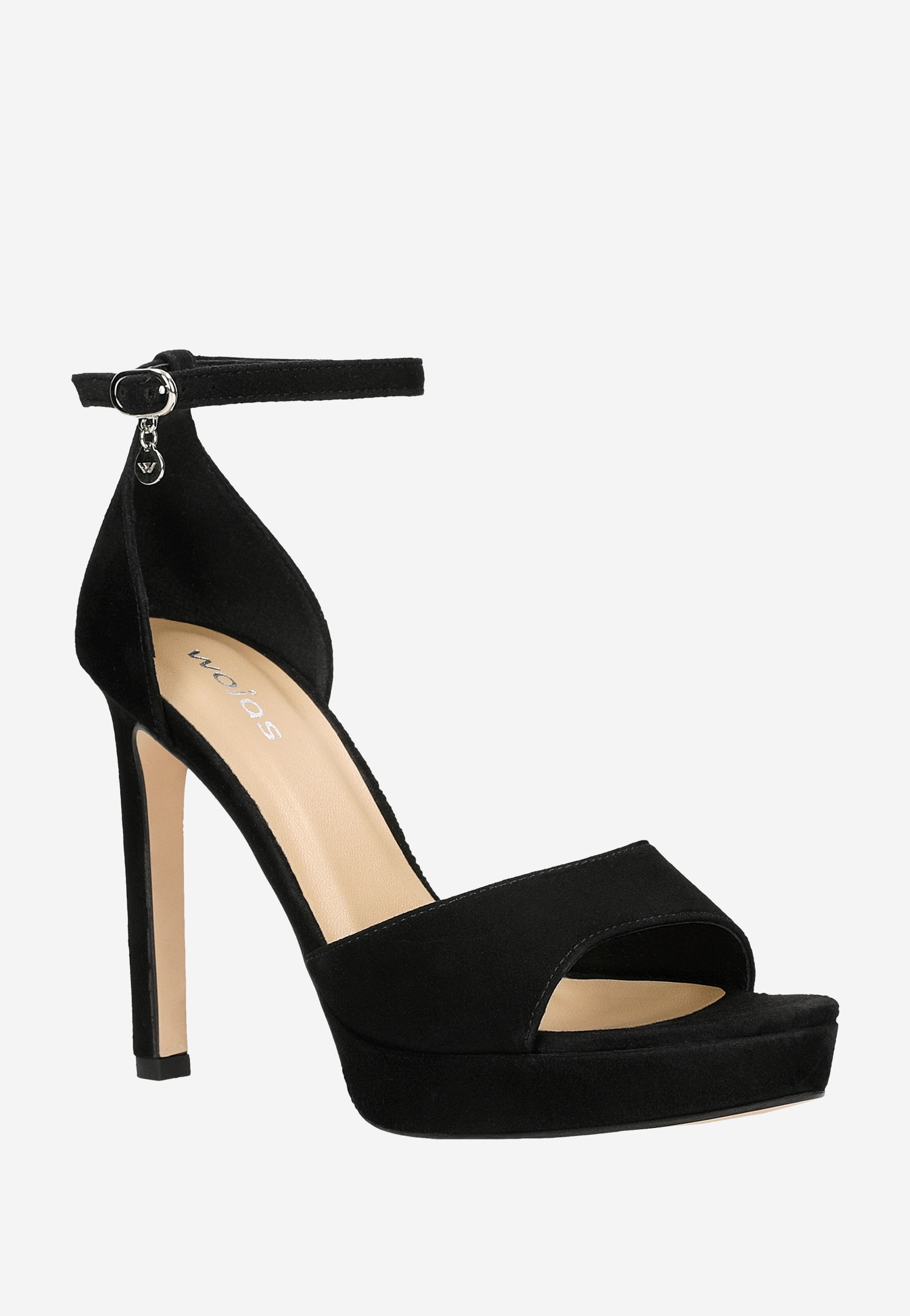 Czarne sandały damskie na smukłej wysokiej szpilce