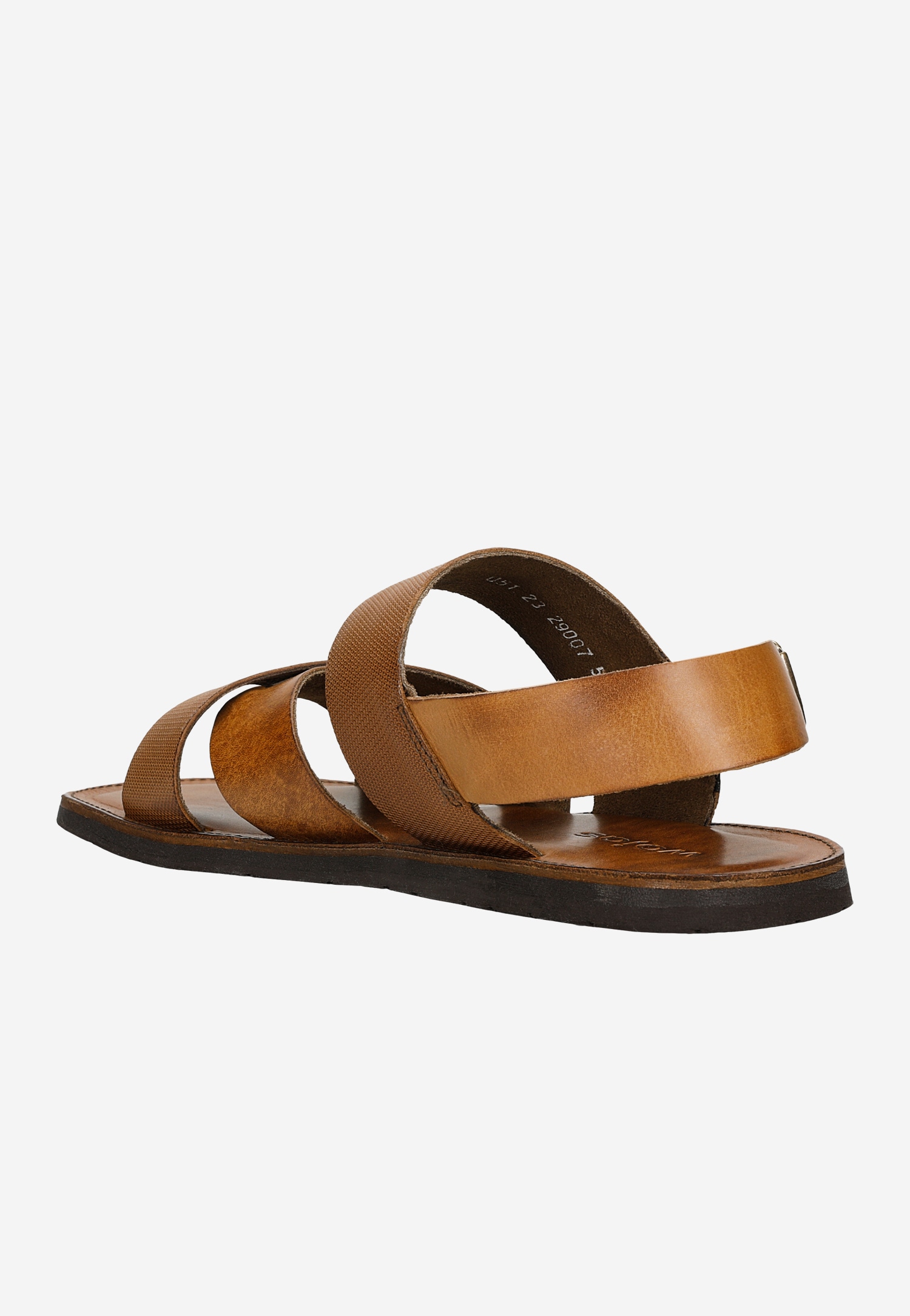 Skórzane sandały męskie w kolorze brązowym