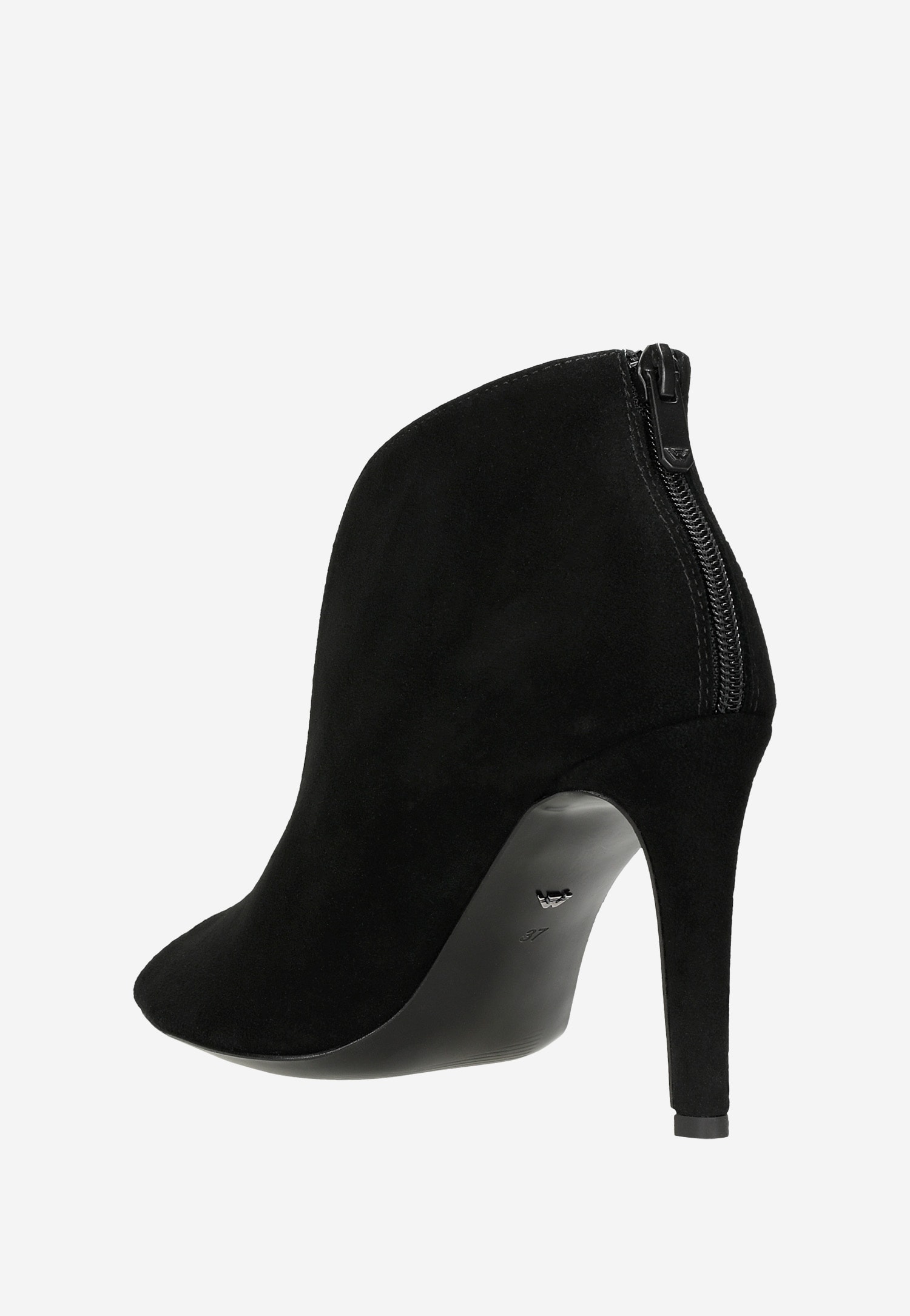 Czarne eleganckie botki peep toe na szpilce