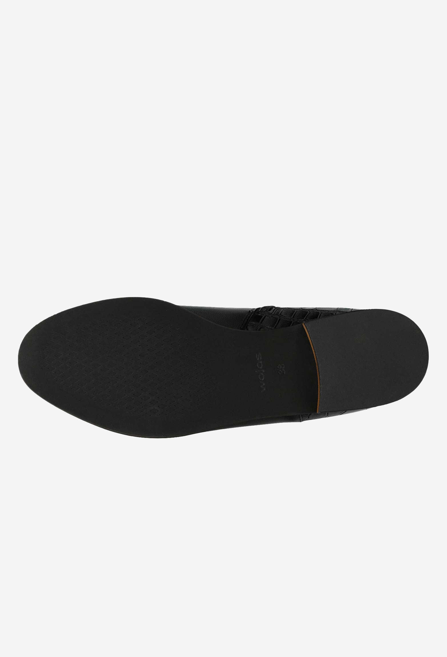 Czarne botki damskie z tłoczonej skóry zapisane na zamek