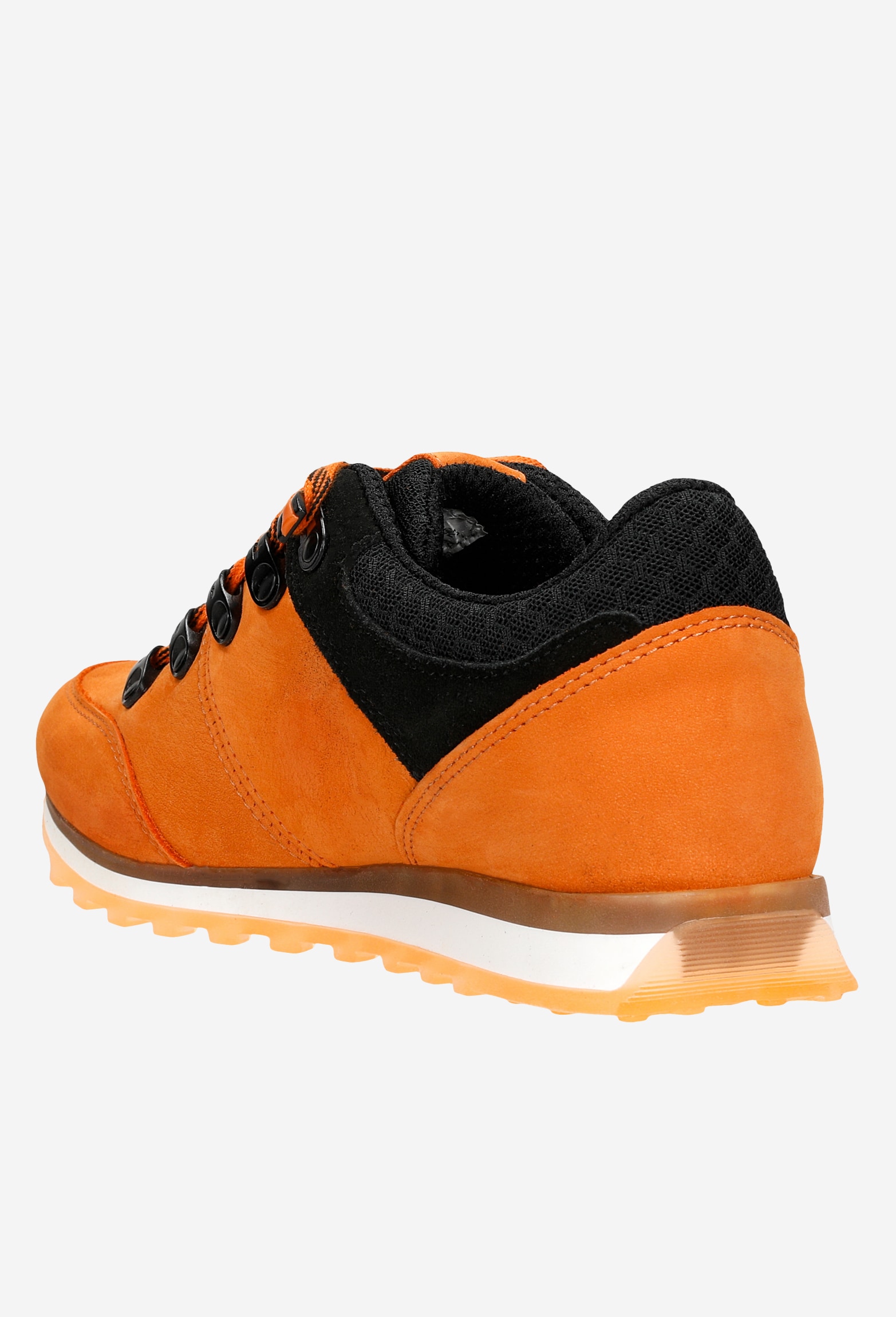 Trekkingi damskie w kolorze pomarańczowym i czarnym