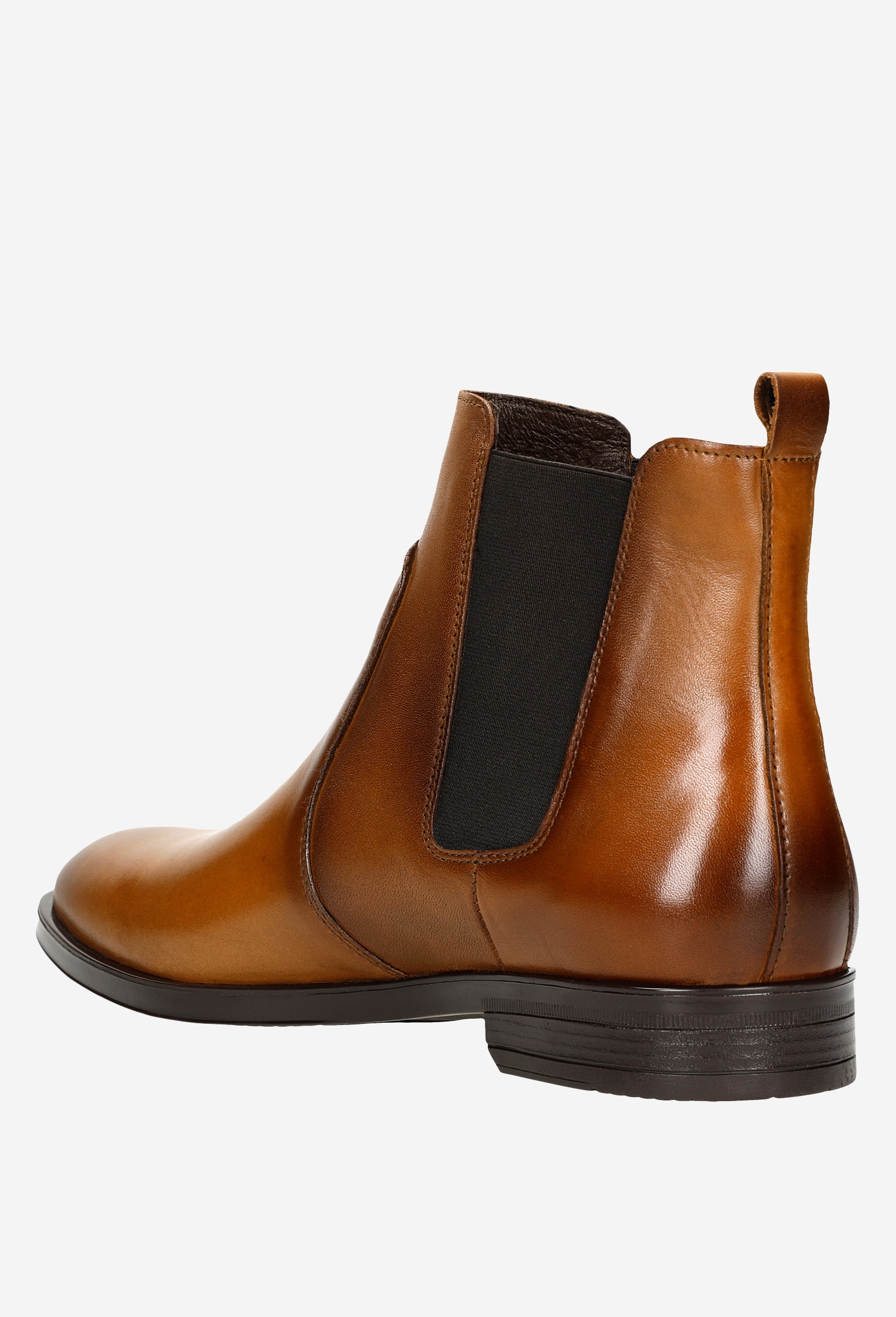 Czarne sztyblety męskie ze skóry licowej