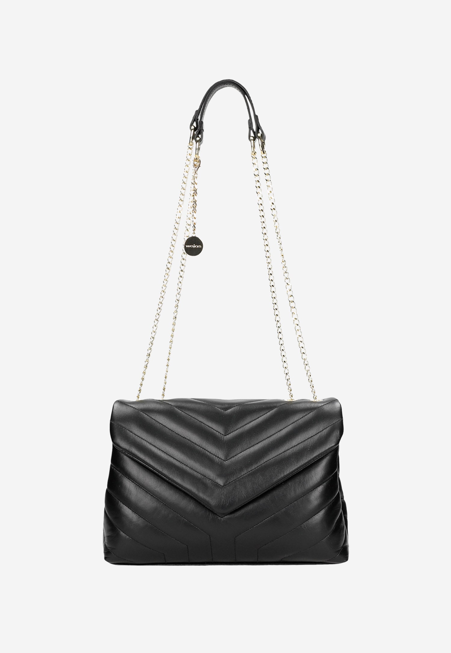 Złota torebka damska z naturalnej skóry