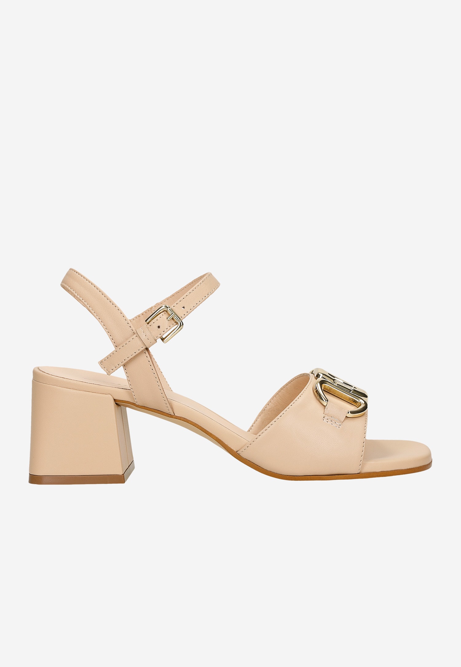 Eleganckie beżowe sandały damskie na obcasie