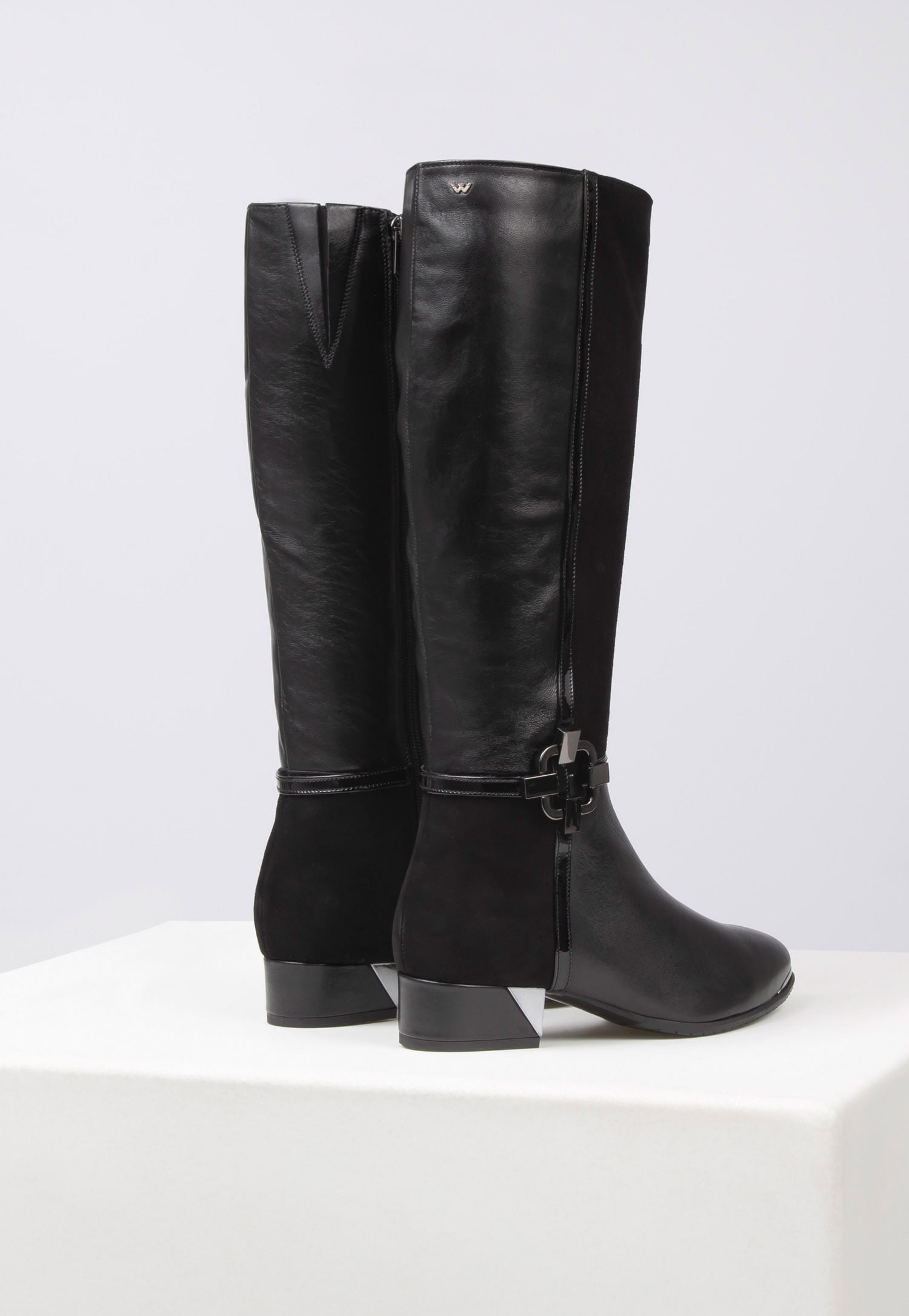 Czarne kozaki damskie PREMIUM z cholewką do kolana