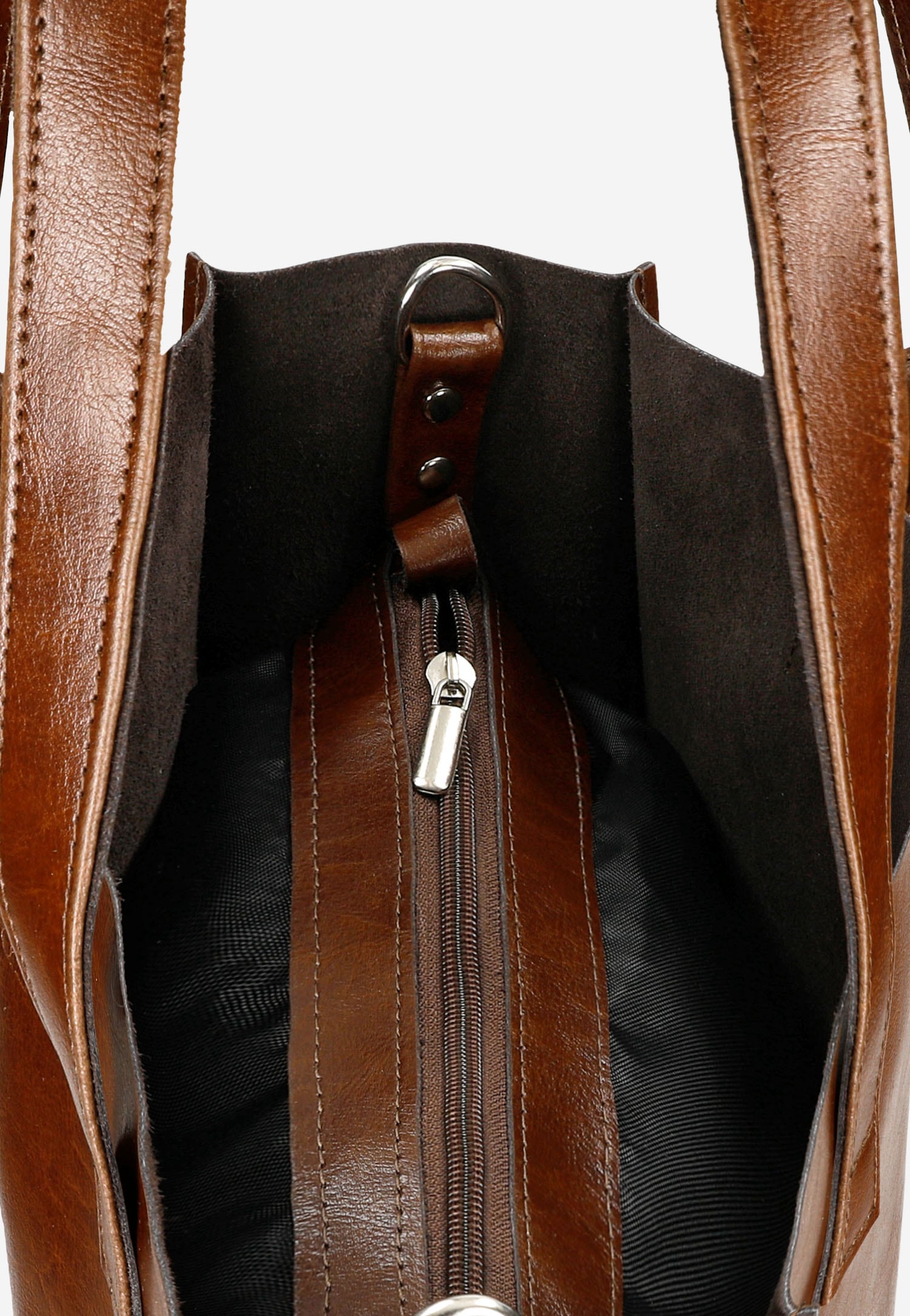 Duża skórzana torebka damska w kolorze czarnym